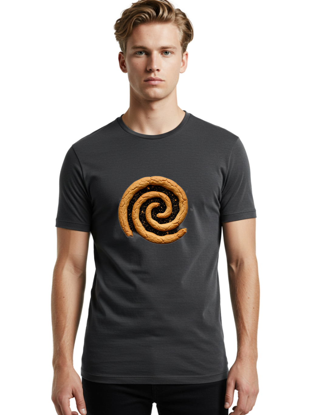 Cinnamon-Swirl-Pastry Men'S Graphic Tee, 100% Cotton, Comfortable Casual Summer Wear, Machine Washable, Vintage Camera, Old Camera, Antique Camera, Black Camera, Classic Photography, Photography Equipment, Nostalgic Device, Film Camera, Bam036