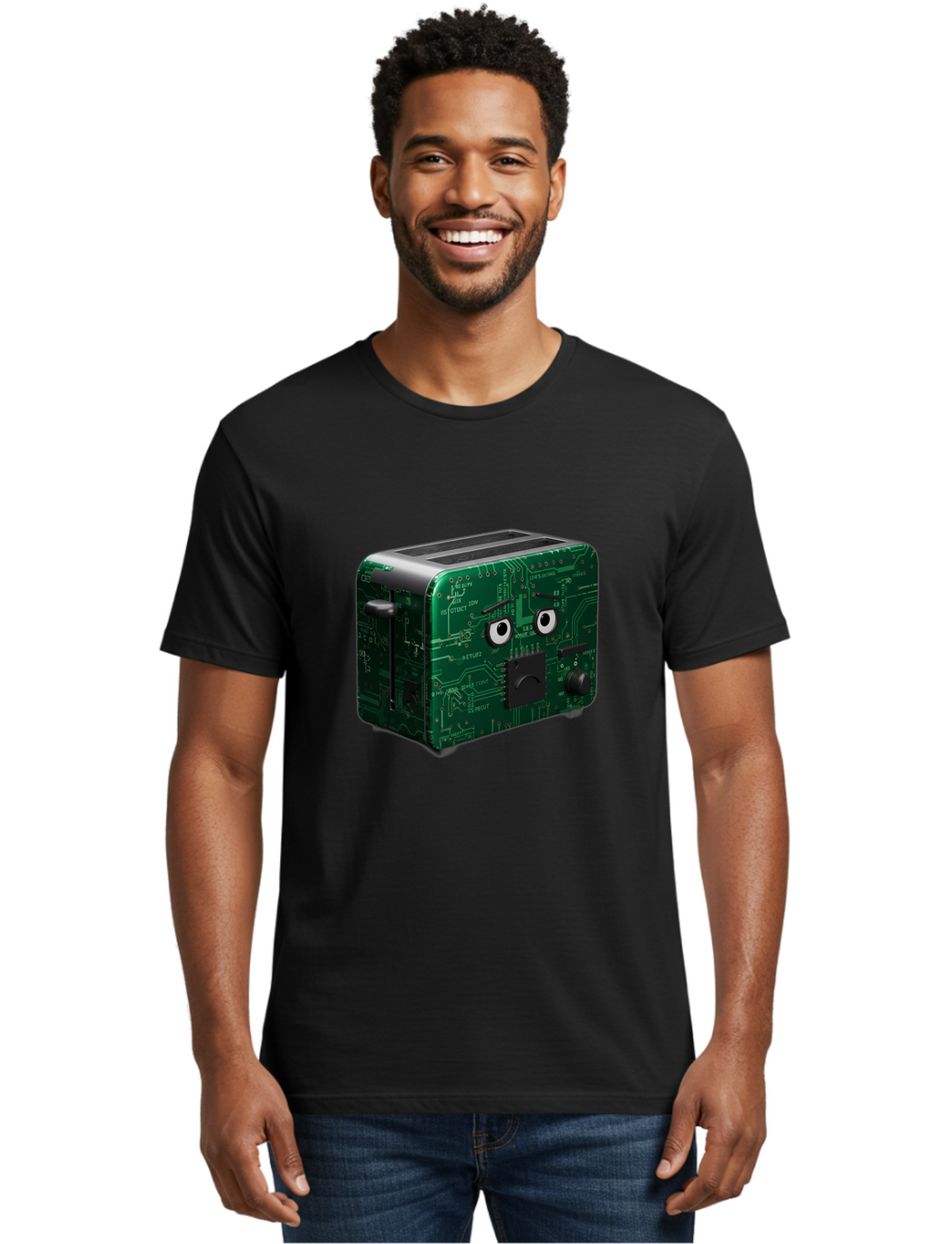 Circuit-Board-Toaster Men'S Graphic Tee, 100% Cotton, Comfortable Casual Summer Wear, Machine Washable, Vintage Camera, Old Camera, Antique Camera, Black Camera, Classic Photography, Photography Equipment, Nostalgic Device, Film Camera, Bam038