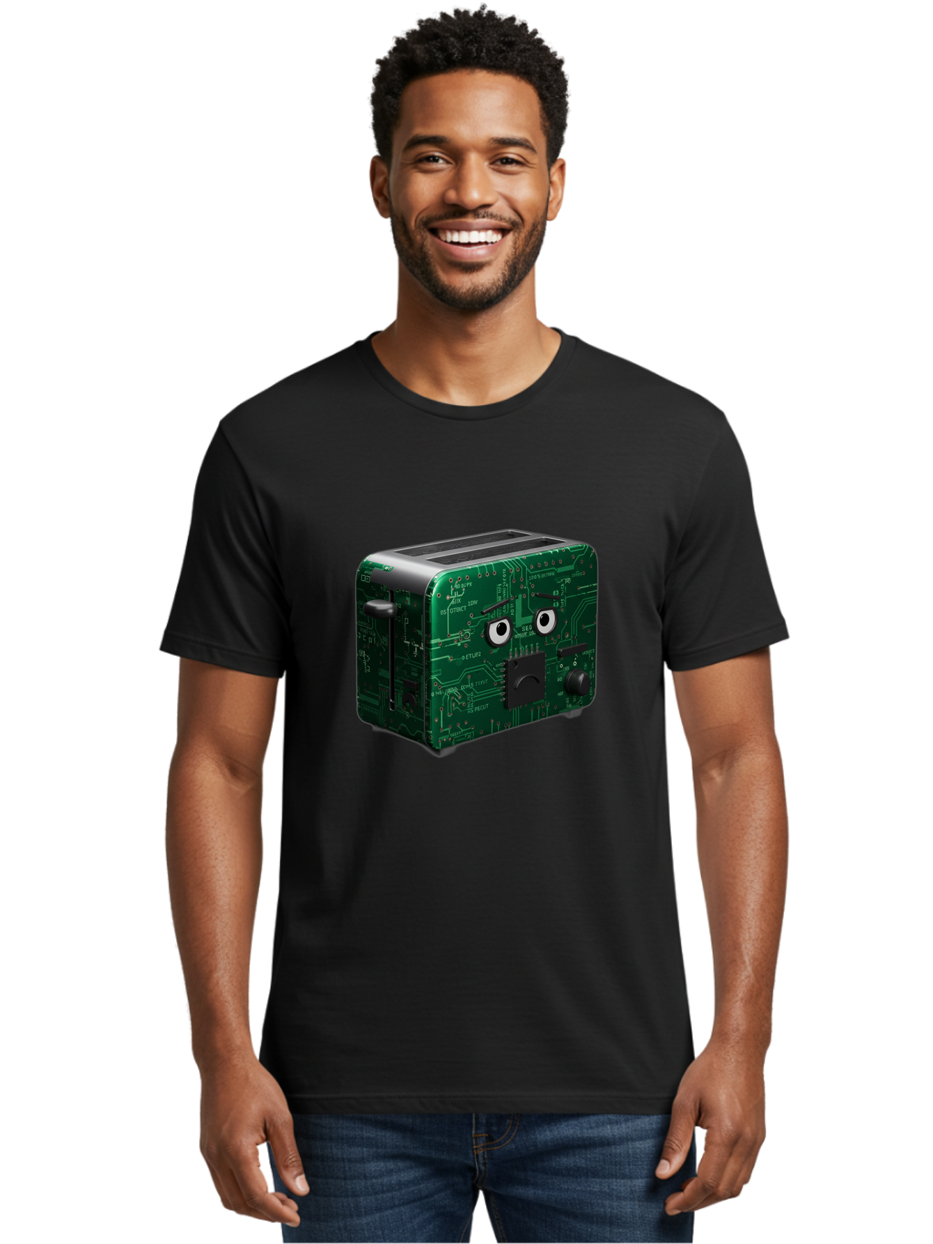 Circuit-Board-Toaster Men'S Graphic Tee, 100% Cotton, Comfortable Casual Summer Wear, Machine Washable, Vintage Camera, Old Camera, Antique Camera, Black Camera, Classic Photography, Photography Equipment, Nostalgic Device, Film Camera, Bam038