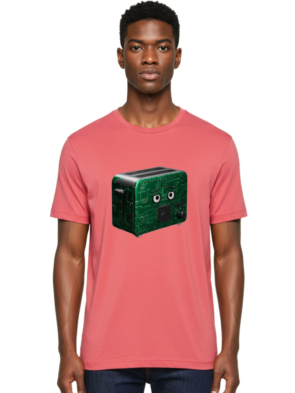 Circuit-Board-Toaster Men'S Graphic Tee, 100% Cotton, Comfortable Casual Summer Wear, Machine Washable, Vintage Camera, Old Camera, Antique Camera, Black Camera, Classic Photography, Photography Equipment, Nostalgic Device, Film Camera, Bam038