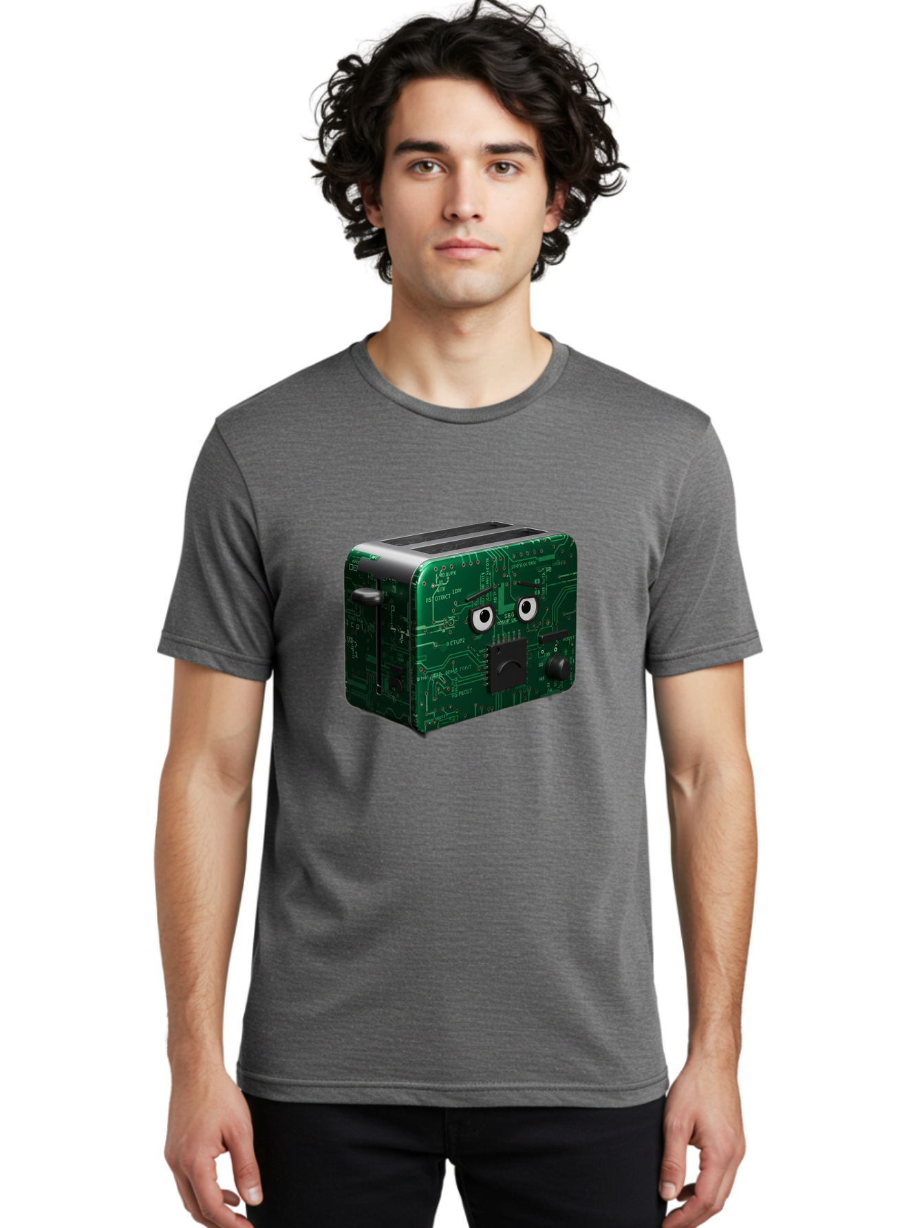 Circuit-Board-Toaster Men'S Graphic Tee, 100% Cotton, Comfortable Casual Summer Wear, Machine Washable, Vintage Camera, Old Camera, Antique Camera, Black Camera, Classic Photography, Photography Equipment, Nostalgic Device, Film Camera, Bam038