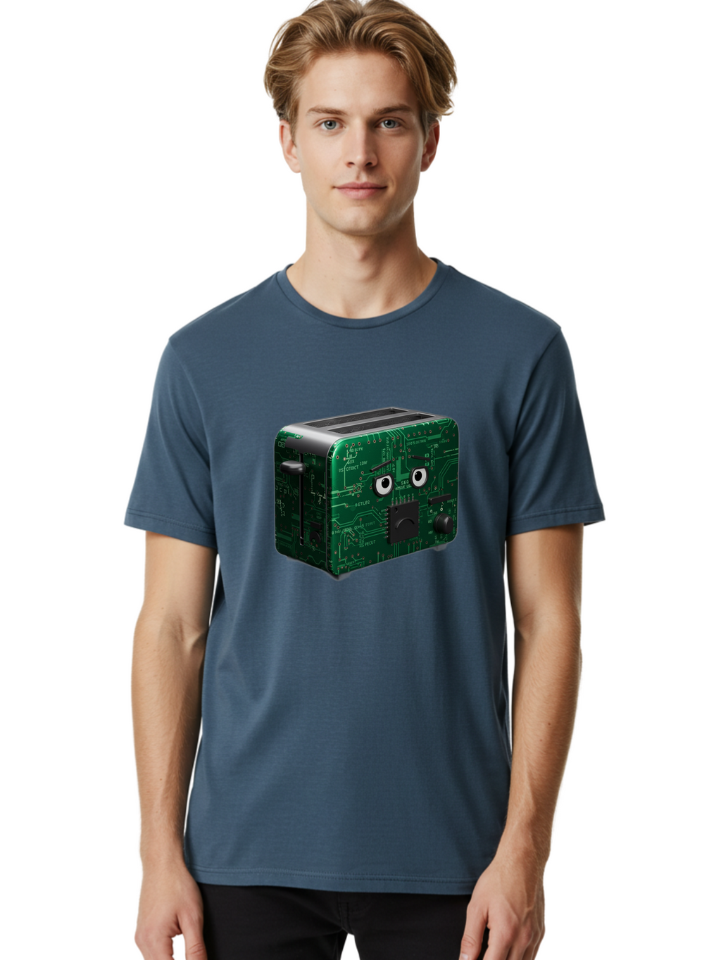 Circuit-Board-Toaster Men'S Graphic Tee, 100% Cotton, Comfortable Casual Summer Wear, Machine Washable, Vintage Camera, Old Camera, Antique Camera, Black Camera, Classic Photography, Photography Equipment, Nostalgic Device, Film Camera, Bam038