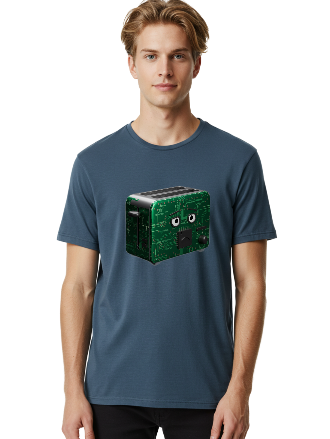Circuit-Board-Toaster Men'S Graphic Tee, 100% Cotton, Comfortable Casual Summer Wear, Machine Washable, Vintage Camera, Old Camera, Antique Camera, Black Camera, Classic Photography, Photography Equipment, Nostalgic Device, Film Camera, Bam038