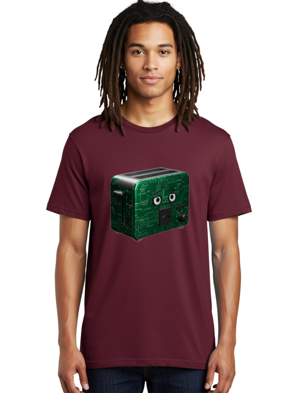 Circuit-Board-Toaster Men'S Graphic Tee, 100% Cotton, Comfortable Casual Summer Wear, Machine Washable, Vintage Camera, Old Camera, Antique Camera, Black Camera, Classic Photography, Photography Equipment, Nostalgic Device, Film Camera, Bam038