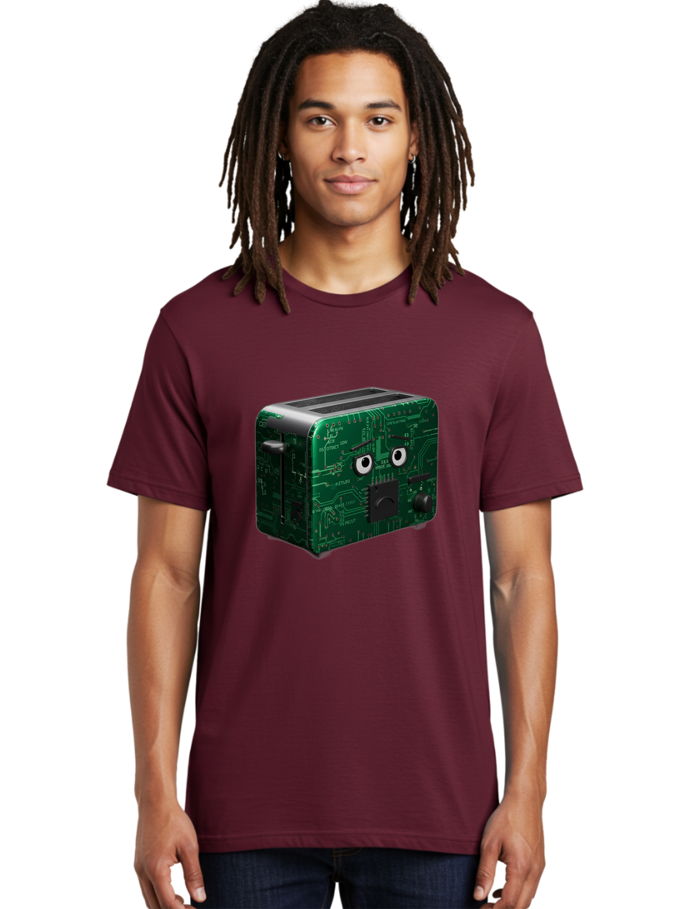 Circuit-Board-Toaster Men'S Graphic Tee, 100% Cotton, Comfortable Casual Summer Wear, Machine Washable, Vintage Camera, Old Camera, Antique Camera, Black Camera, Classic Photography, Photography Equipment, Nostalgic Device, Film Camera, Bam038