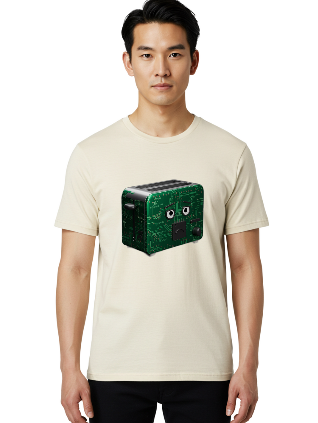 Circuit-Board-Toaster Men'S Graphic Tee, 100% Cotton, Comfortable Casual Summer Wear, Machine Washable, Vintage Camera, Old Camera, Antique Camera, Black Camera, Classic Photography, Photography Equipment, Nostalgic Device, Film Camera, Bam038