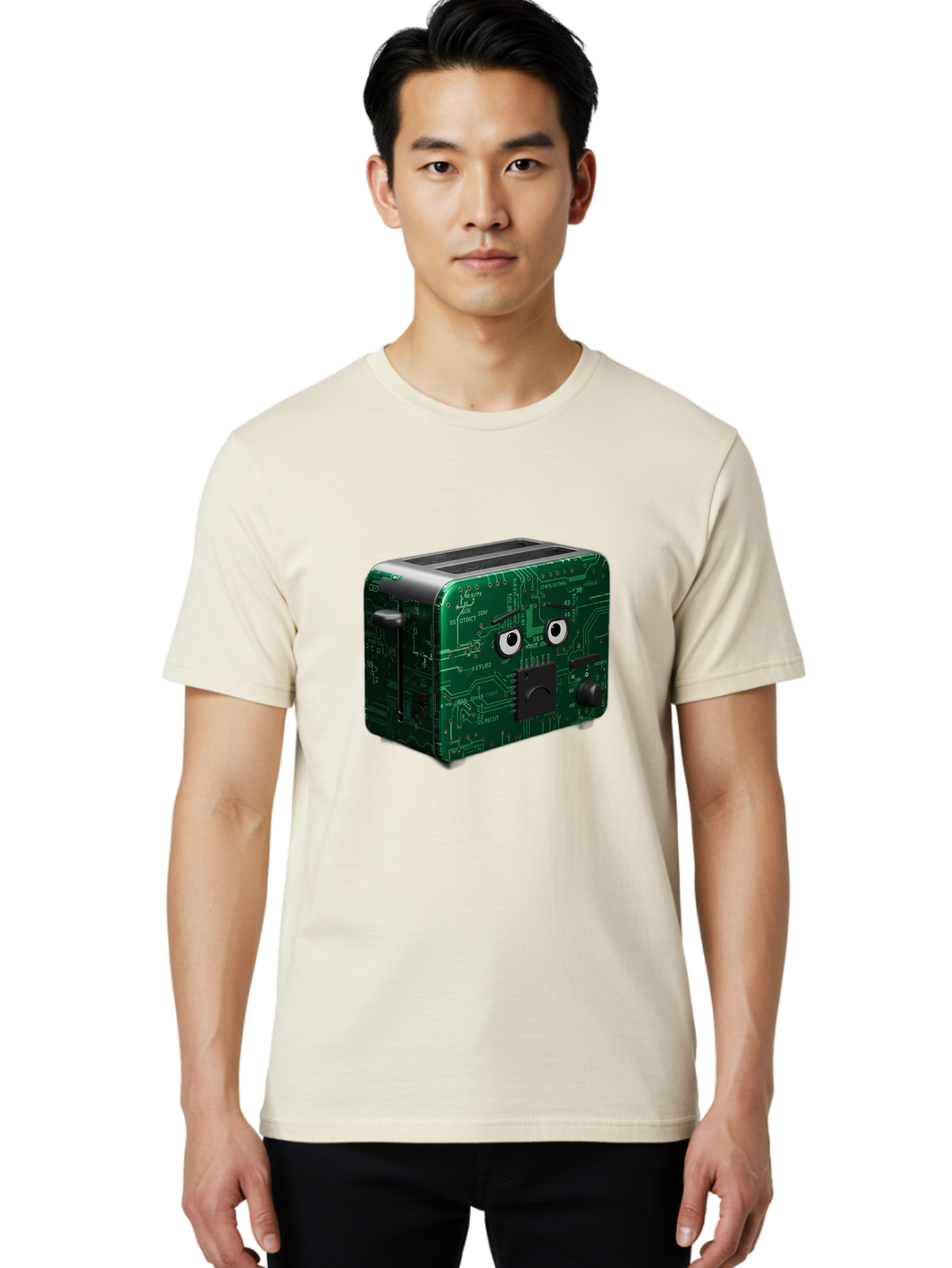 Circuit-Board-Toaster Men'S Graphic Tee, 100% Cotton, Comfortable Casual Summer Wear, Machine Washable, Vintage Camera, Old Camera, Antique Camera, Black Camera, Classic Photography, Photography Equipment, Nostalgic Device, Film Camera, Bam038