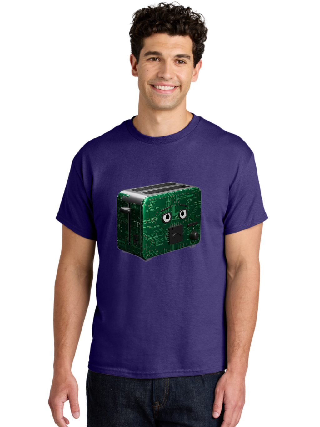 Circuit-Board-Toaster Men'S Graphic Tee, 100% Cotton, Comfortable Casual Summer Wear, Machine Washable, Vintage Camera, Old Camera, Antique Camera, Black Camera, Classic Photography, Photography Equipment, Nostalgic Device, Film Camera, Bam038