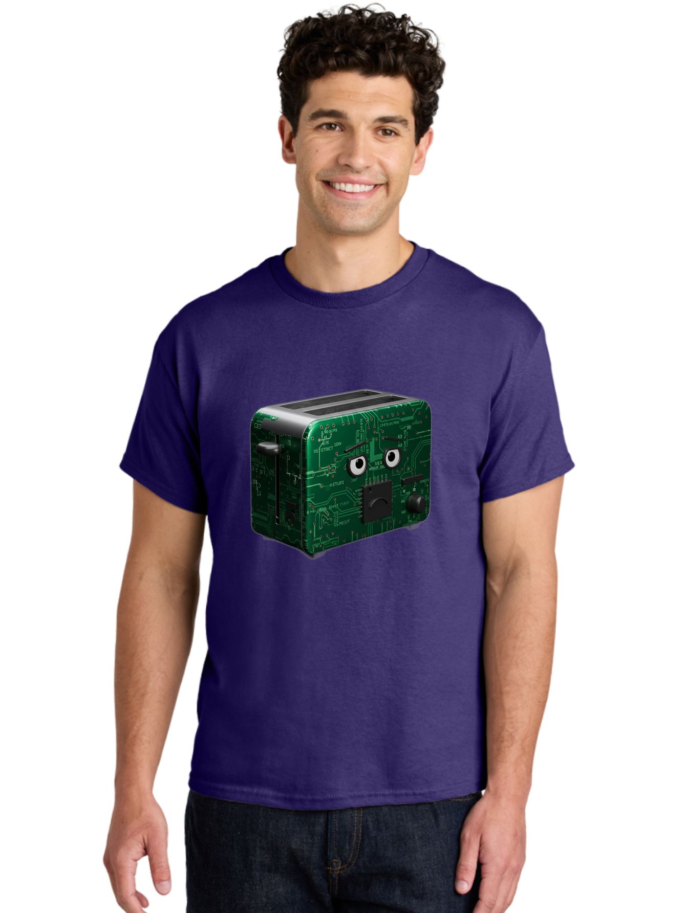 Circuit-Board-Toaster Men'S Graphic Tee, 100% Cotton, Comfortable Casual Summer Wear, Machine Washable, Vintage Camera, Old Camera, Antique Camera, Black Camera, Classic Photography, Photography Equipment, Nostalgic Device, Film Camera, Bam038