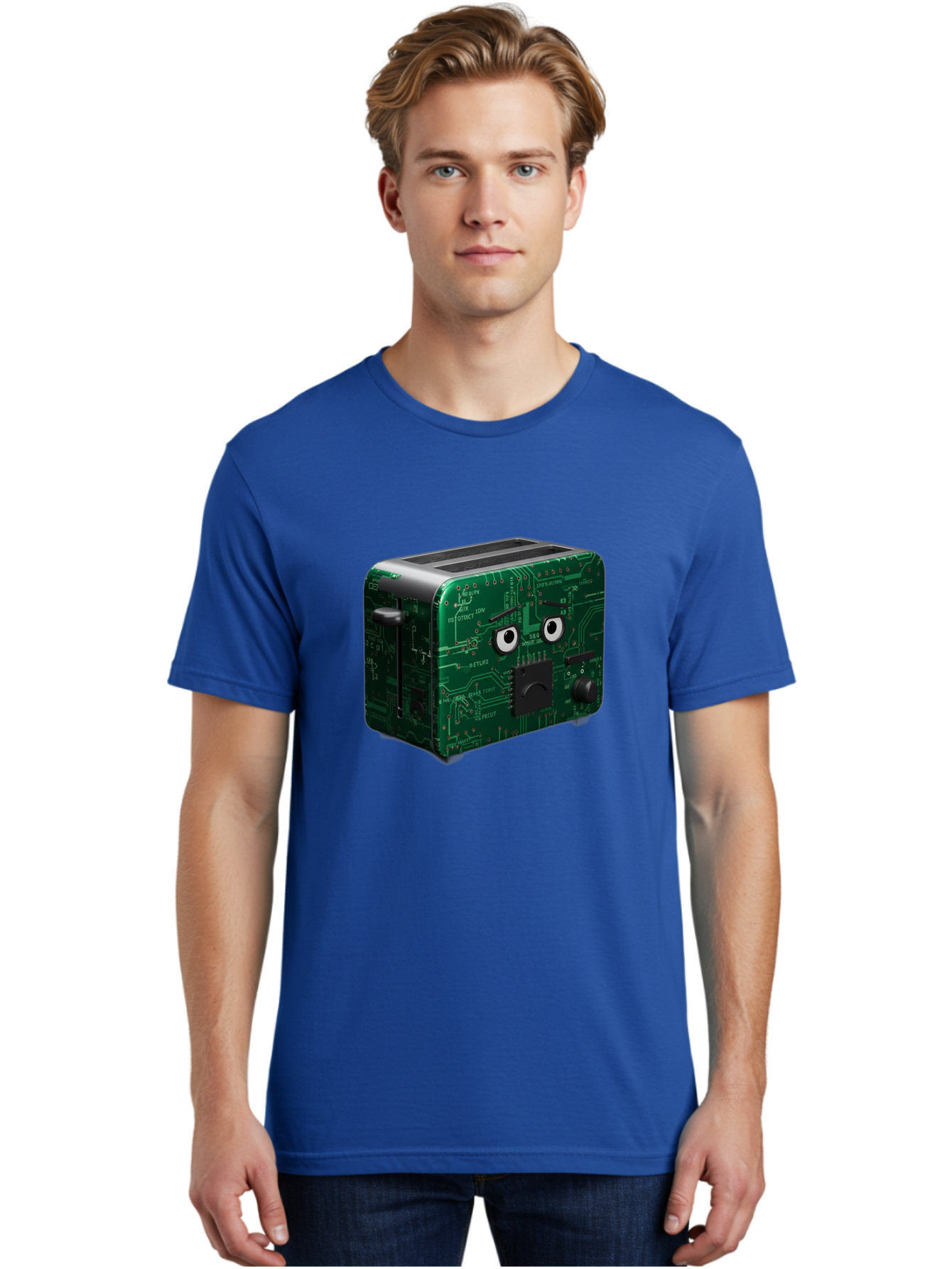 Circuit-Board-Toaster Men'S Graphic Tee, 100% Cotton, Comfortable Casual Summer Wear, Machine Washable, Vintage Camera, Old Camera, Antique Camera, Black Camera, Classic Photography, Photography Equipment, Nostalgic Device, Film Camera, Bam038