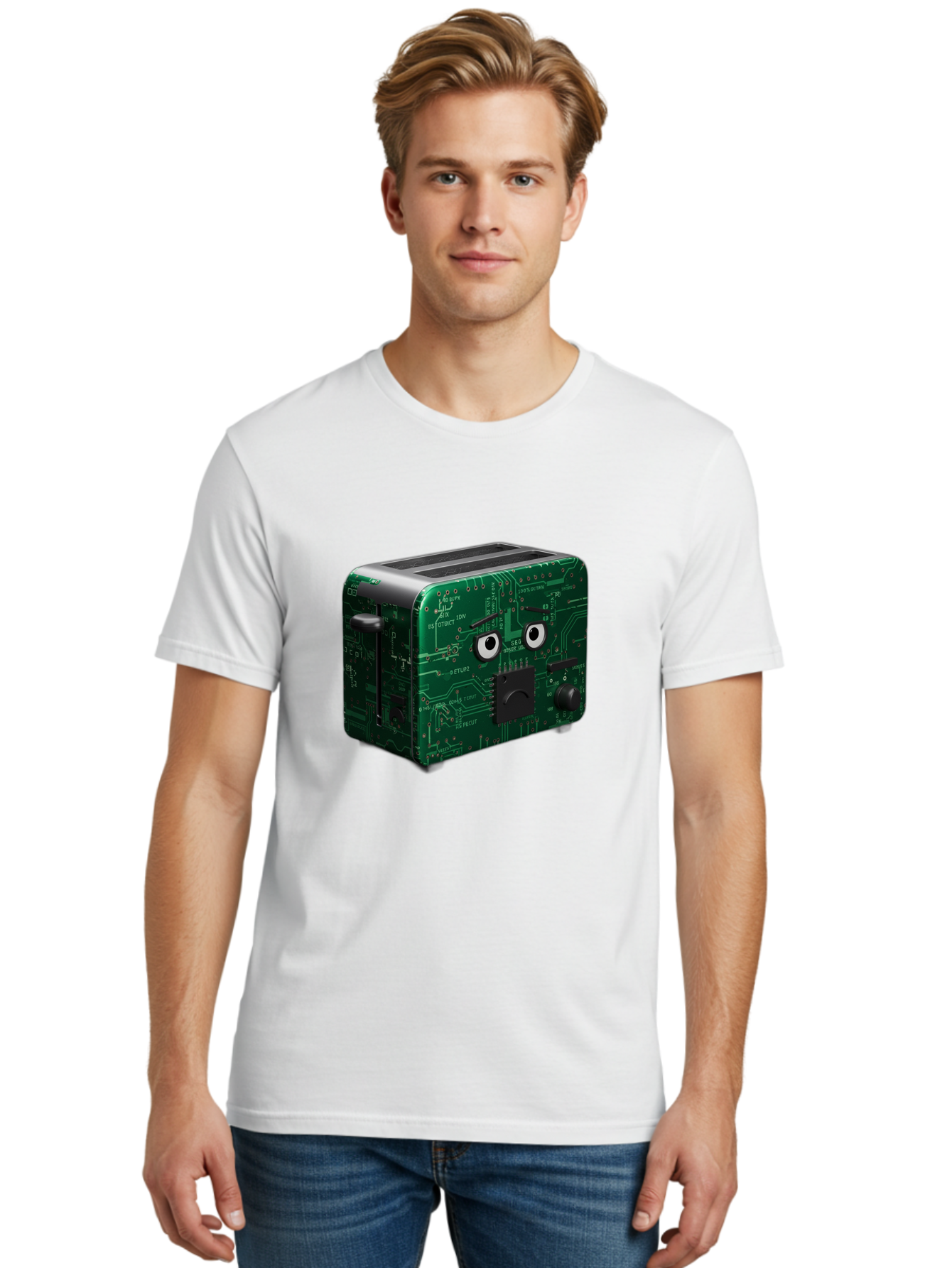 Circuit-Board-Toaster Men'S Graphic Tee, 100% Cotton, Comfortable Casual Summer Wear, Machine Washable, Vintage Camera, Old Camera, Antique Camera, Black Camera, Classic Photography, Photography Equipment, Nostalgic Device, Film Camera, Bam038