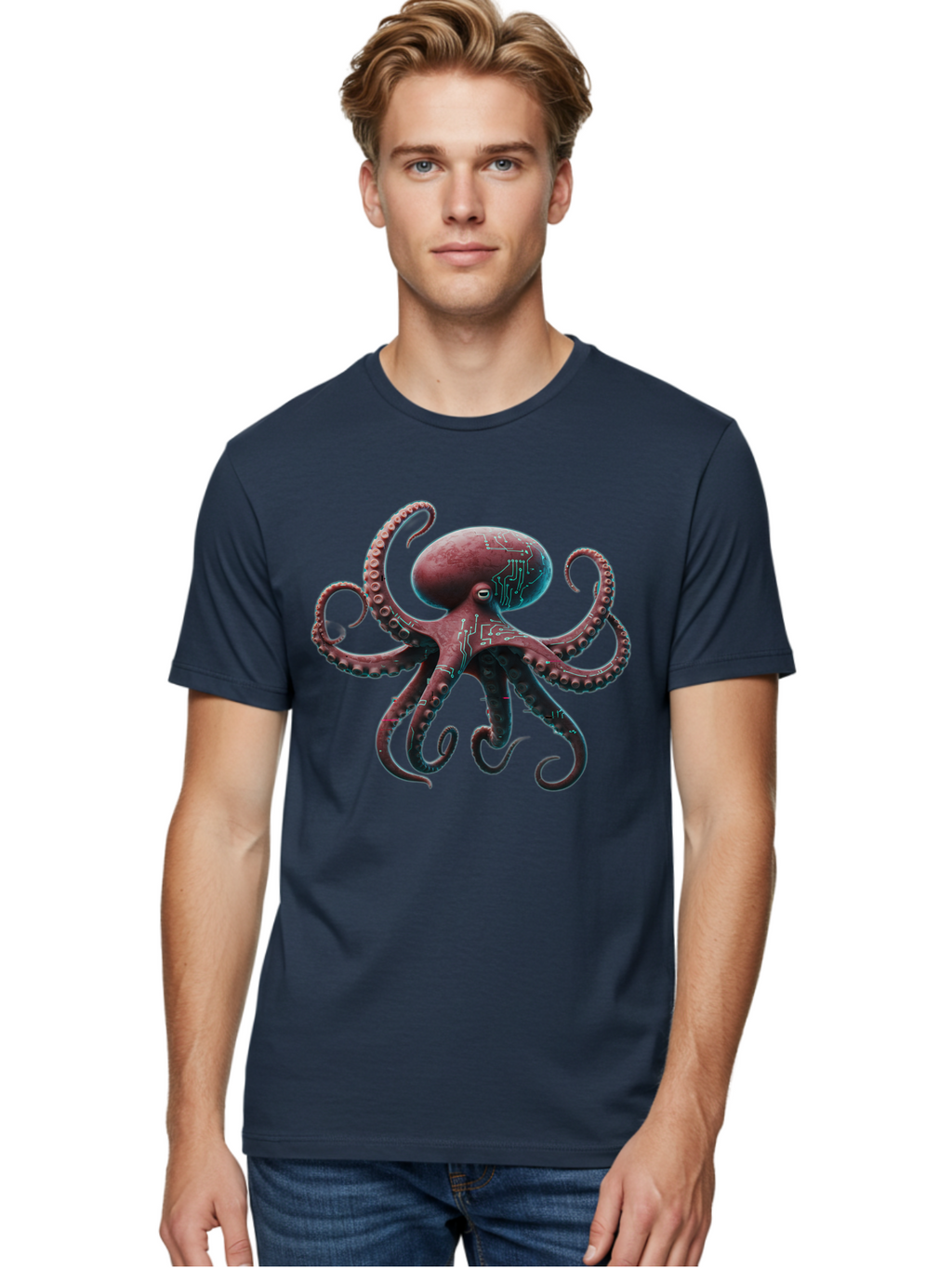 Circuit-Octopus Men'S Graphic Tee, 100% Cotton, Comfortable Casual Summer Wear, Machine Washable, Vintage Camera, Old Camera, Antique Camera, Black Camera, Classic Photography, Photography Equipment, Nostalgic Device, Film Camera, Camera Art Bam040