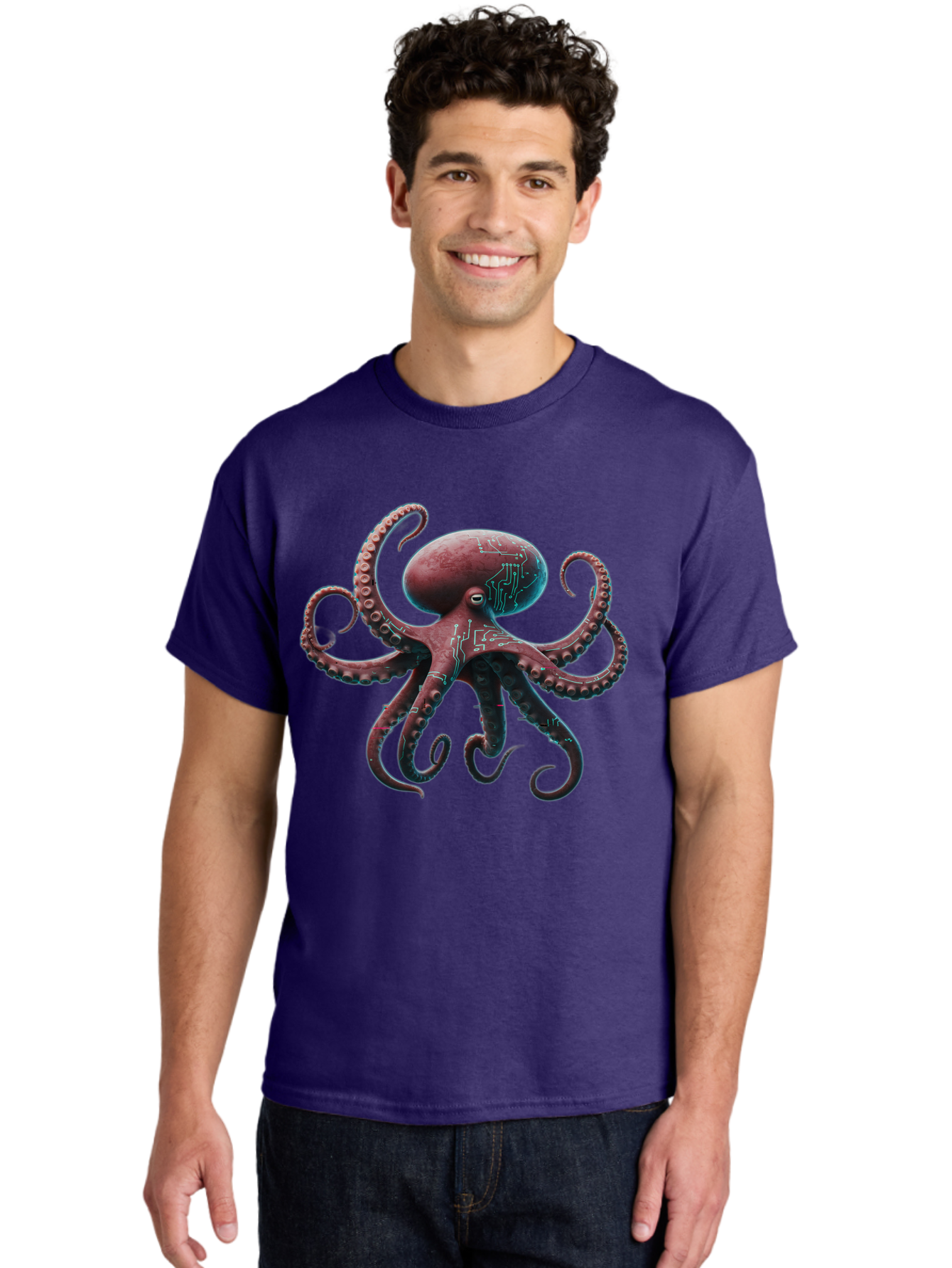 Circuit-Octopus Men'S Graphic Tee, 100% Cotton, Comfortable Casual Summer Wear, Machine Washable, Vintage Camera, Old Camera, Antique Camera, Black Camera, Classic Photography, Photography Equipment, Nostalgic Device, Film Camera, Camera Art Bam040