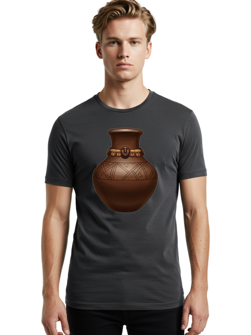 Clay-Pot-1 Men'S Graphic Tee, 100% Cotton, Comfortable Casual Summer Wear, Machine Washable, Vintage Camera, Old Camera, Antique Camera, Black Camera, Classic Photography, Photography Equipment, Nostalgic Device, Film Camera, Camera Art Bam043