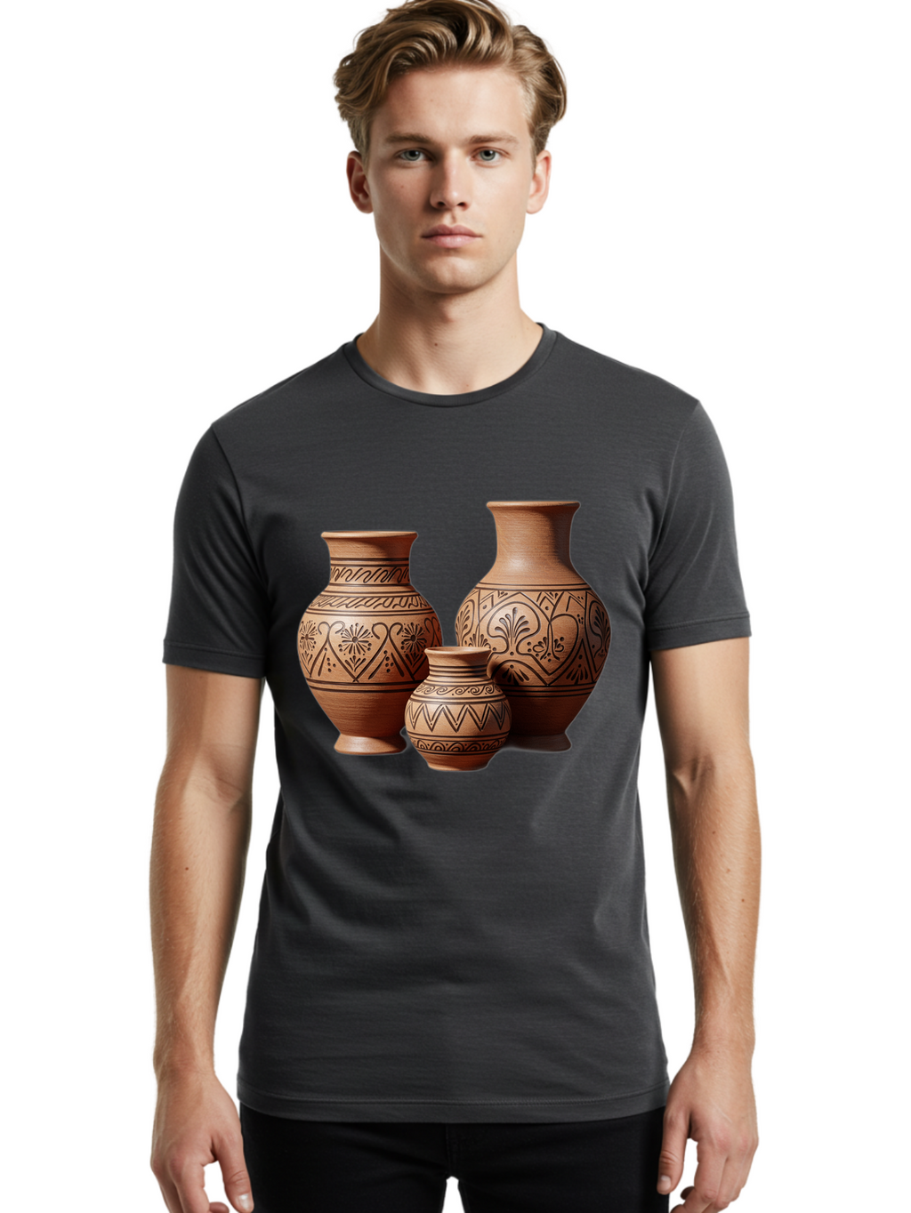 Clay-Pots Men'S Graphic Tee, 100% Cotton, Comfortable Casual Summer Wear, Machine Washable, Vintage Camera, Old Camera, Antique Camera, Black Camera, Classic Photography, Photography Equipment, Nostalgic Device, Film Camera, Camera Art Bam045