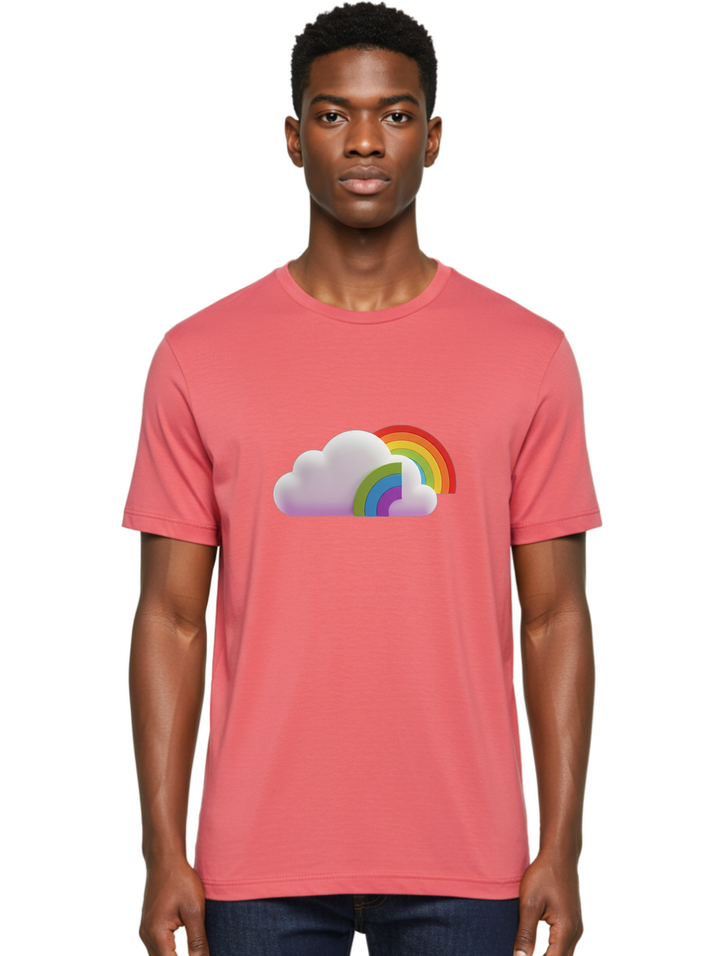 Cloud-And-Rainbow Men'S Graphic Tee, 100% Cotton, Comfortable Casual Summer Wear, Machine Washable, Vintage Camera, Old Camera, Antique Camera, Black Camera, Classic Photography, Photography Equipment, Nostalgic Device, Film Camera, Camera Art Bam046