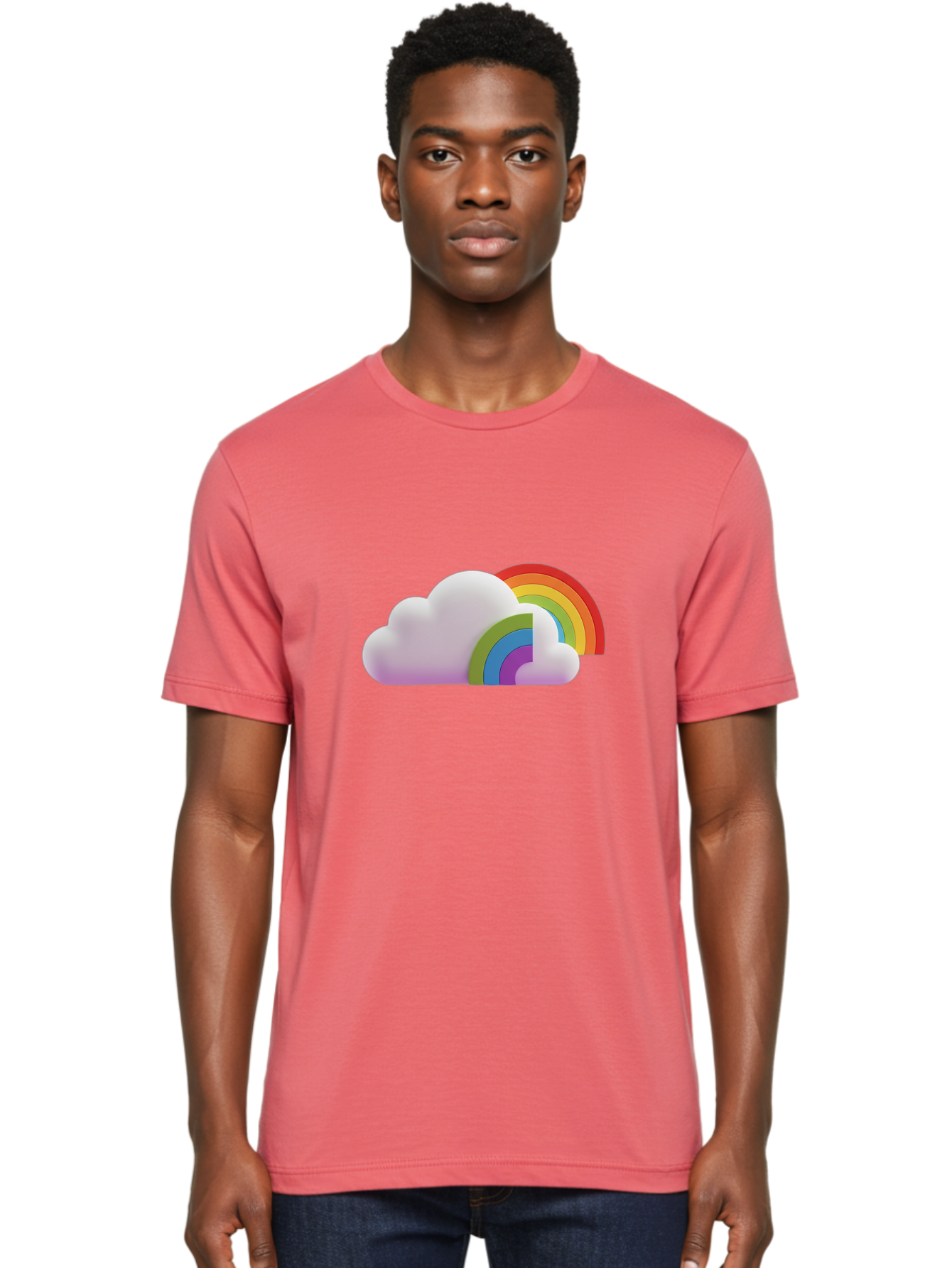 Cloud-And-Rainbow Men'S Graphic Tee, 100% Cotton, Comfortable Casual Summer Wear, Machine Washable, Vintage Camera, Old Camera, Antique Camera, Black Camera, Classic Photography, Photography Equipment, Nostalgic Device, Film Camera, Camera Art Bam046