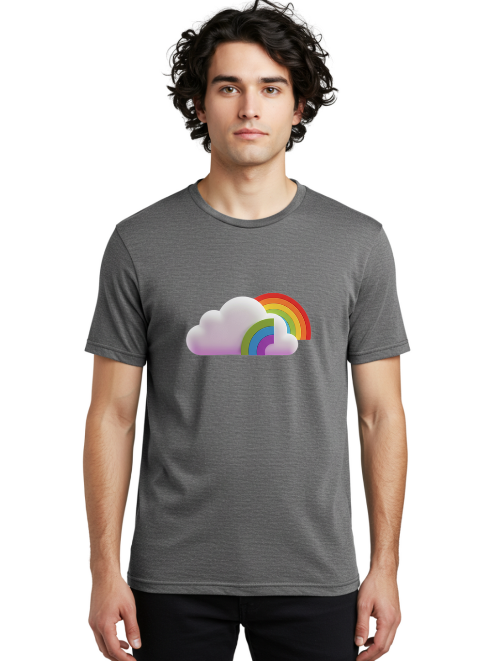 Cloud-And-Rainbow Men'S Graphic Tee, 100% Cotton, Comfortable Casual Summer Wear, Machine Washable, Vintage Camera, Old Camera, Antique Camera, Black Camera, Classic Photography, Photography Equipment, Nostalgic Device, Film Camera, Camera Art Bam046