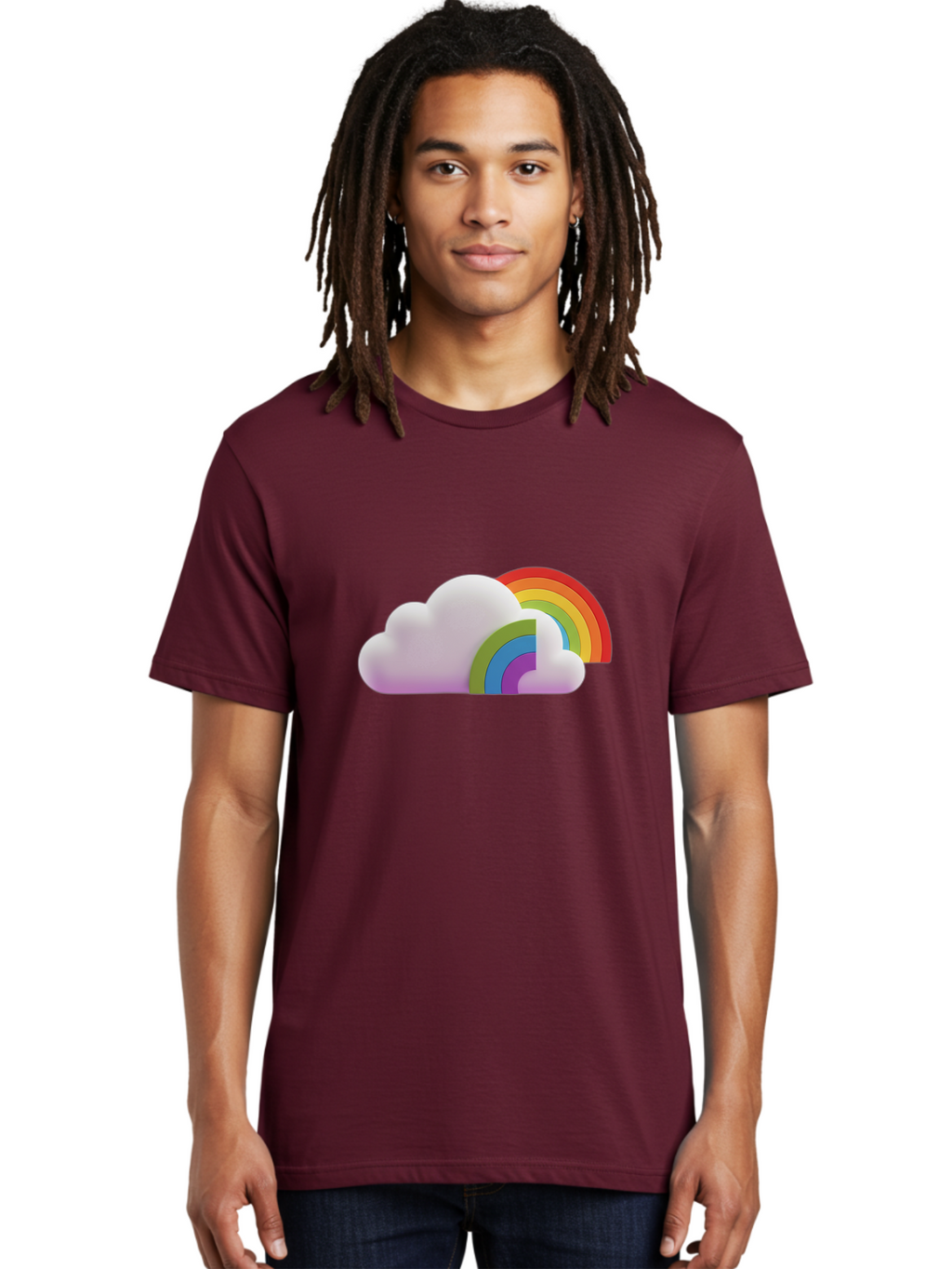 Cloud-And-Rainbow Men'S Graphic Tee, 100% Cotton, Comfortable Casual Summer Wear, Machine Washable, Vintage Camera, Old Camera, Antique Camera, Black Camera, Classic Photography, Photography Equipment, Nostalgic Device, Film Camera, Camera Art Bam046