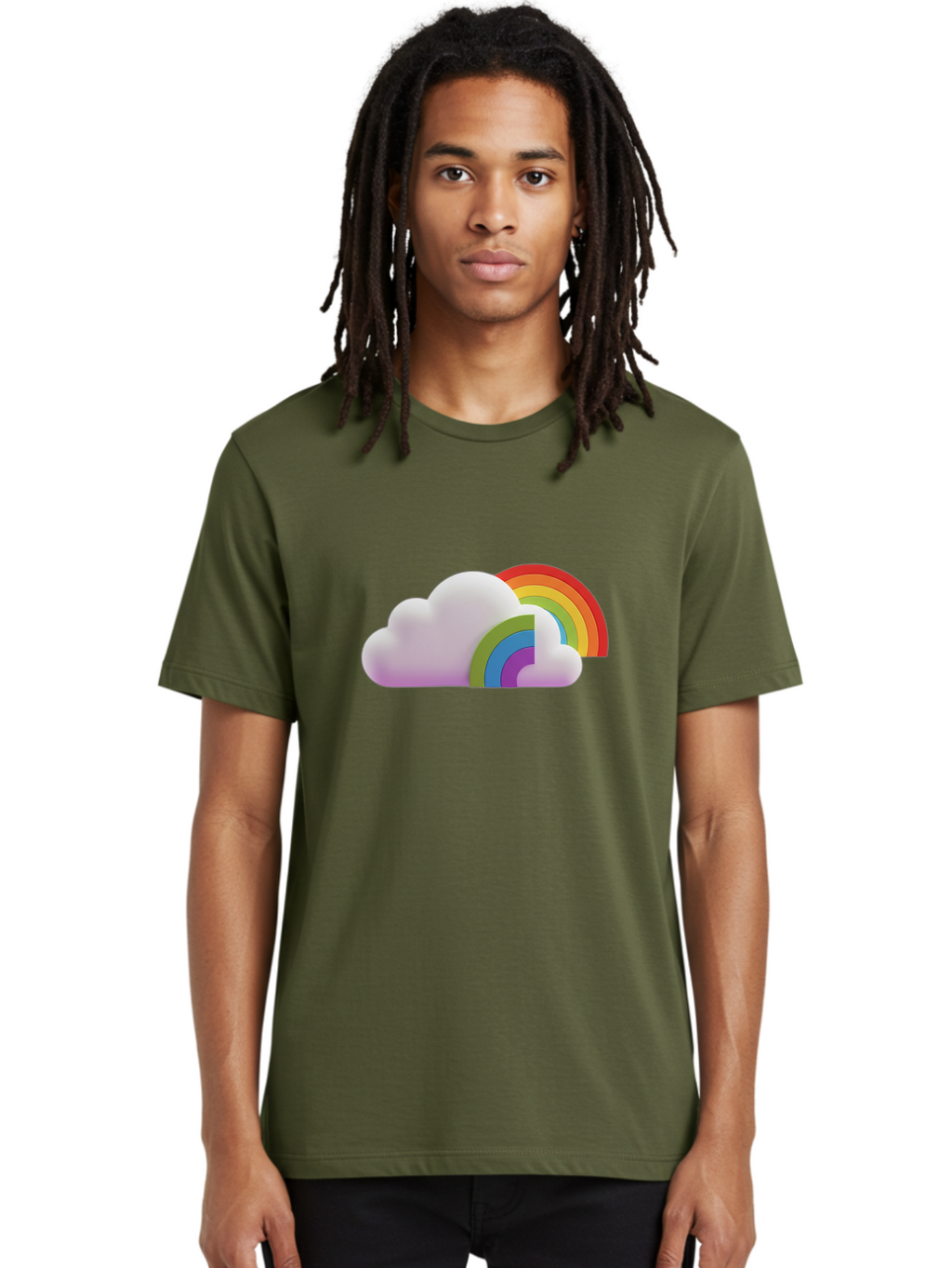 Cloud-And-Rainbow Men'S Graphic Tee, 100% Cotton, Comfortable Casual Summer Wear, Machine Washable, Vintage Camera, Old Camera, Antique Camera, Black Camera, Classic Photography, Photography Equipment, Nostalgic Device, Film Camera, Camera Art Bam046