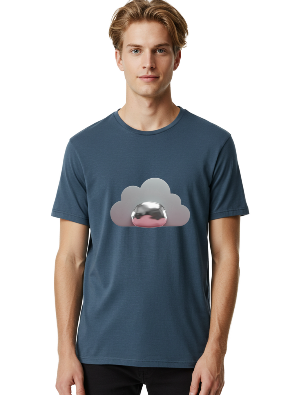 Cloud-Badge Men'S Graphic Tee, 100% Cotton, Comfortable Casual Summer Wear, Machine Washable, Vintage Camera, Old Camera, Antique Camera, Black Camera, Classic Photography, Photography Equipment, Nostalgic Device, Film Camera, Camera Art Bam047