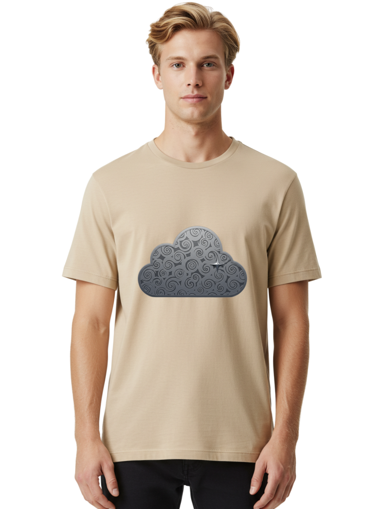 Cloud-Icon-1 Men'S Graphic Tee, 100% Cotton, Comfortable Casual Summer Wear, Machine Washable, Vintage Camera, Old Camera, Antique Camera, Black Camera, Classic Photography, Photography Equipment, Nostalgic Device, Film Camera, Camera Art Bam050