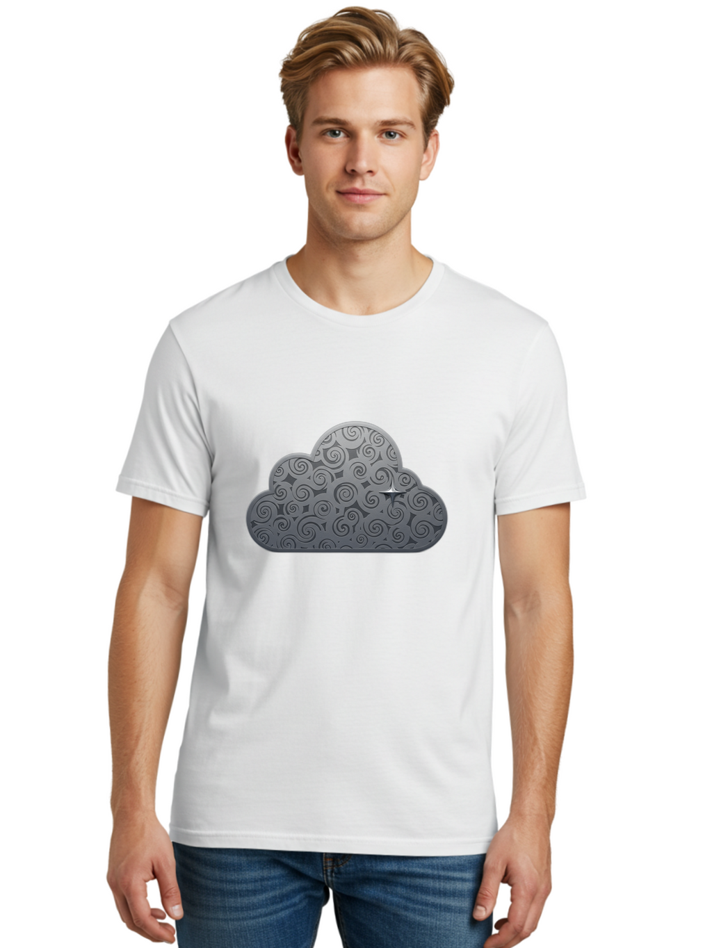 Cloud-Icon-1 Men'S Graphic Tee, 100% Cotton, Comfortable Casual Summer Wear, Machine Washable, Vintage Camera, Old Camera, Antique Camera, Black Camera, Classic Photography, Photography Equipment, Nostalgic Device, Film Camera, Camera Art Bam050