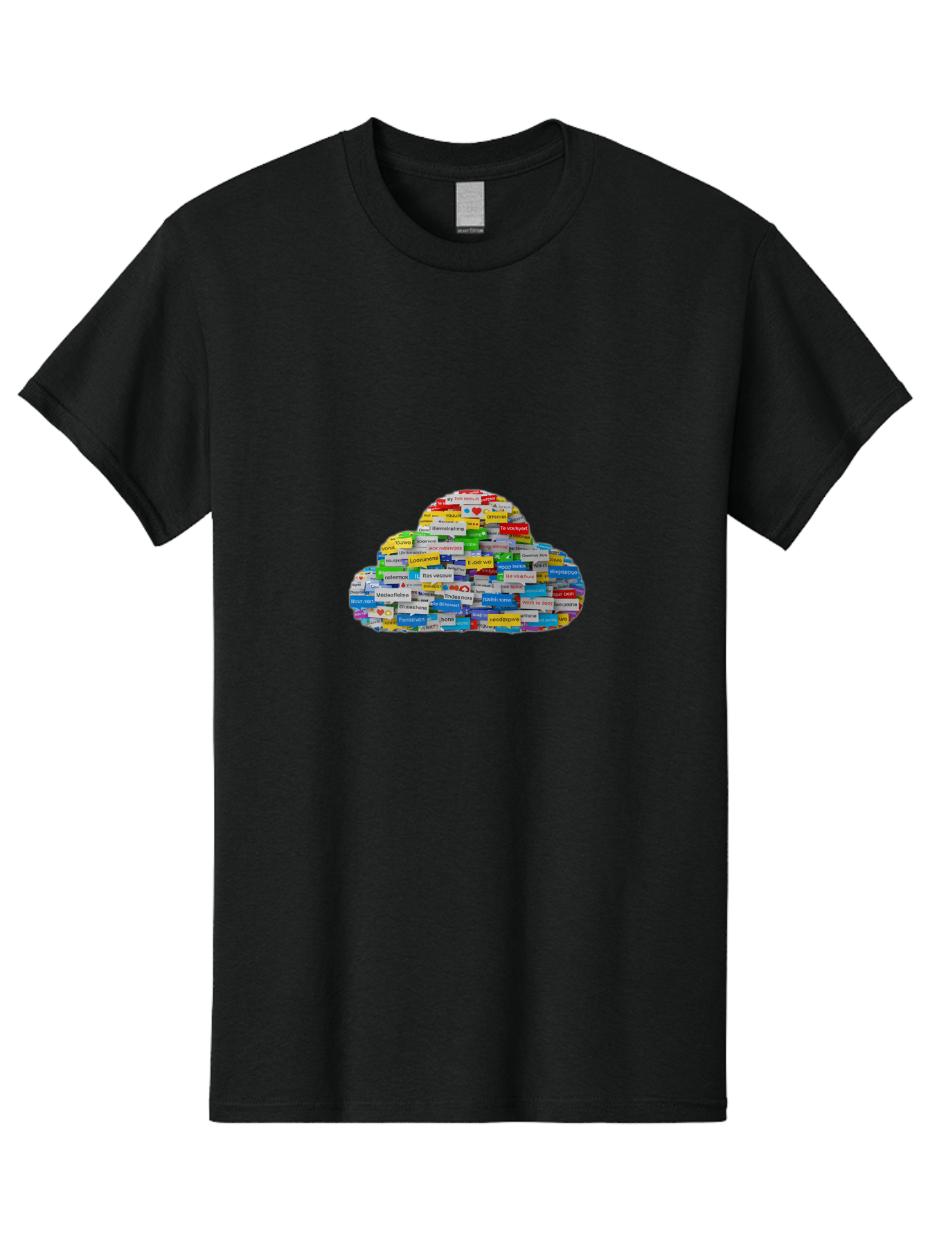 Cloud-Of-Brand-Logos Men'S Graphic Tee, 100% Cotton, Comfortable Casual Summer Wear, Machine Washable, Vintage Camera, Old Camera, Antique Camera, Black Camera, Classic Photography, Photography Equipment, Nostalgic Device, Film Camera, Bam052