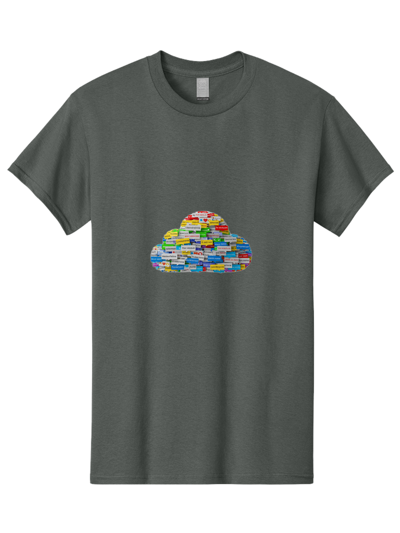 Cloud-Of-Brand-Logos Men'S Graphic Tee, 100% Cotton, Comfortable Casual Summer Wear, Machine Washable, Vintage Camera, Old Camera, Antique Camera, Black Camera, Classic Photography, Photography Equipment, Nostalgic Device, Film Camera, Bam052