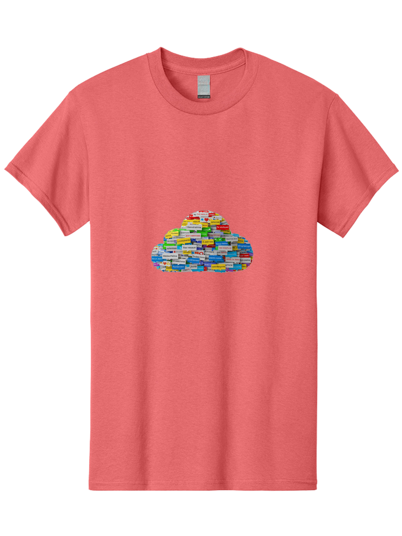 Cloud-Of-Brand-Logos Men'S Graphic Tee, 100% Cotton, Comfortable Casual Summer Wear, Machine Washable, Vintage Camera, Old Camera, Antique Camera, Black Camera, Classic Photography, Photography Equipment, Nostalgic Device, Film Camera, Bam052