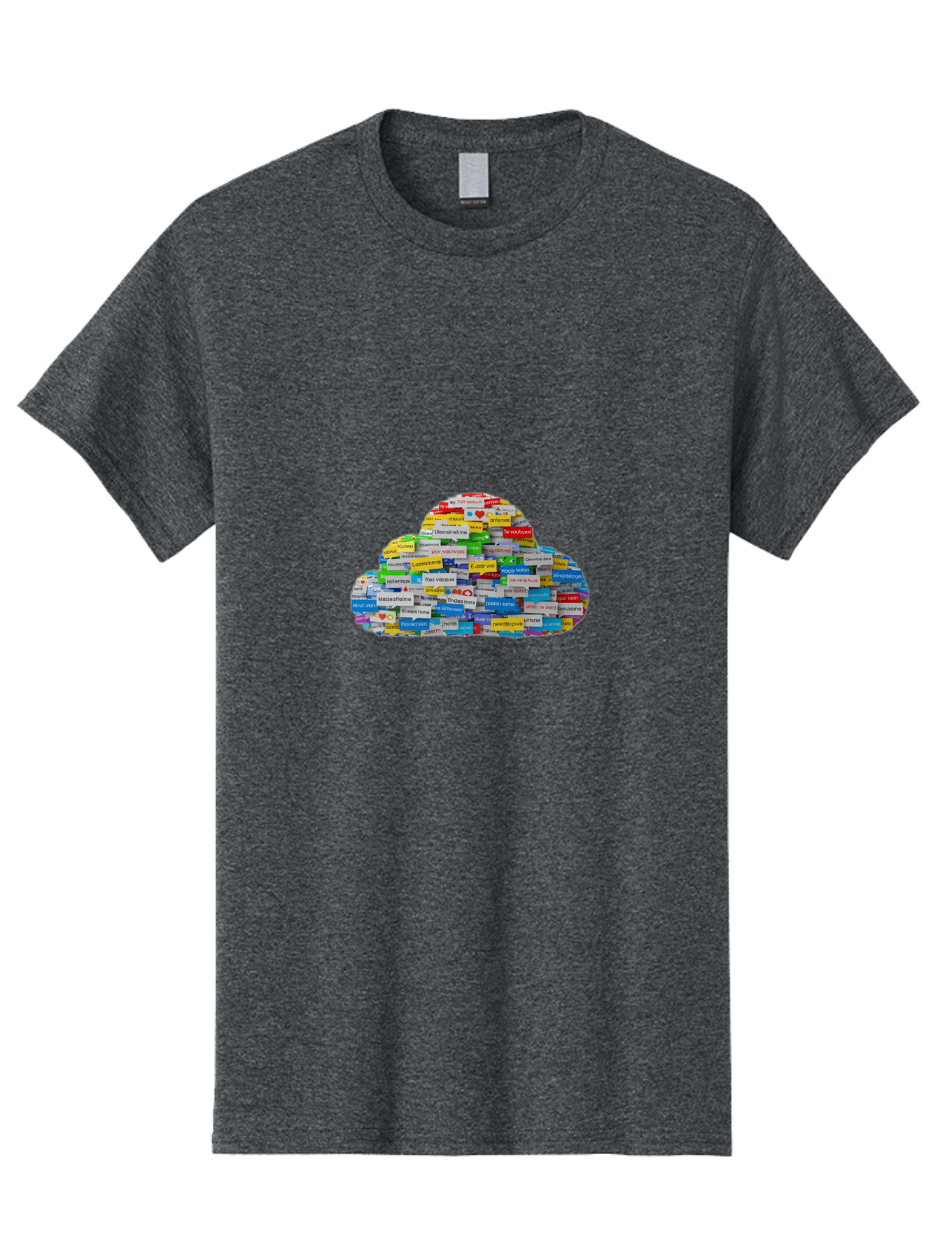 Cloud-Of-Brand-Logos Men'S Graphic Tee, 100% Cotton, Comfortable Casual Summer Wear, Machine Washable, Vintage Camera, Old Camera, Antique Camera, Black Camera, Classic Photography, Photography Equipment, Nostalgic Device, Film Camera, Bam052