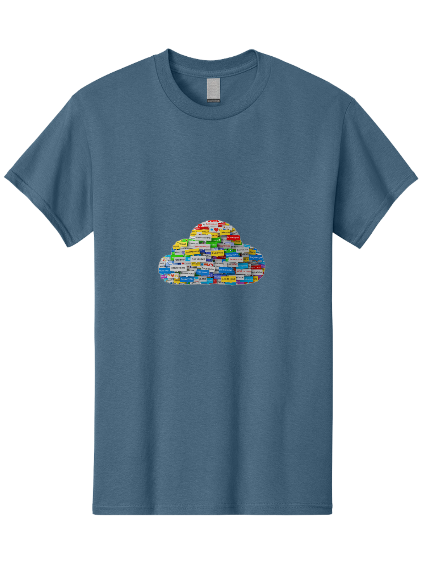 Cloud-Of-Brand-Logos Men'S Graphic Tee, 100% Cotton, Comfortable Casual Summer Wear, Machine Washable, Vintage Camera, Old Camera, Antique Camera, Black Camera, Classic Photography, Photography Equipment, Nostalgic Device, Film Camera, Bam052
