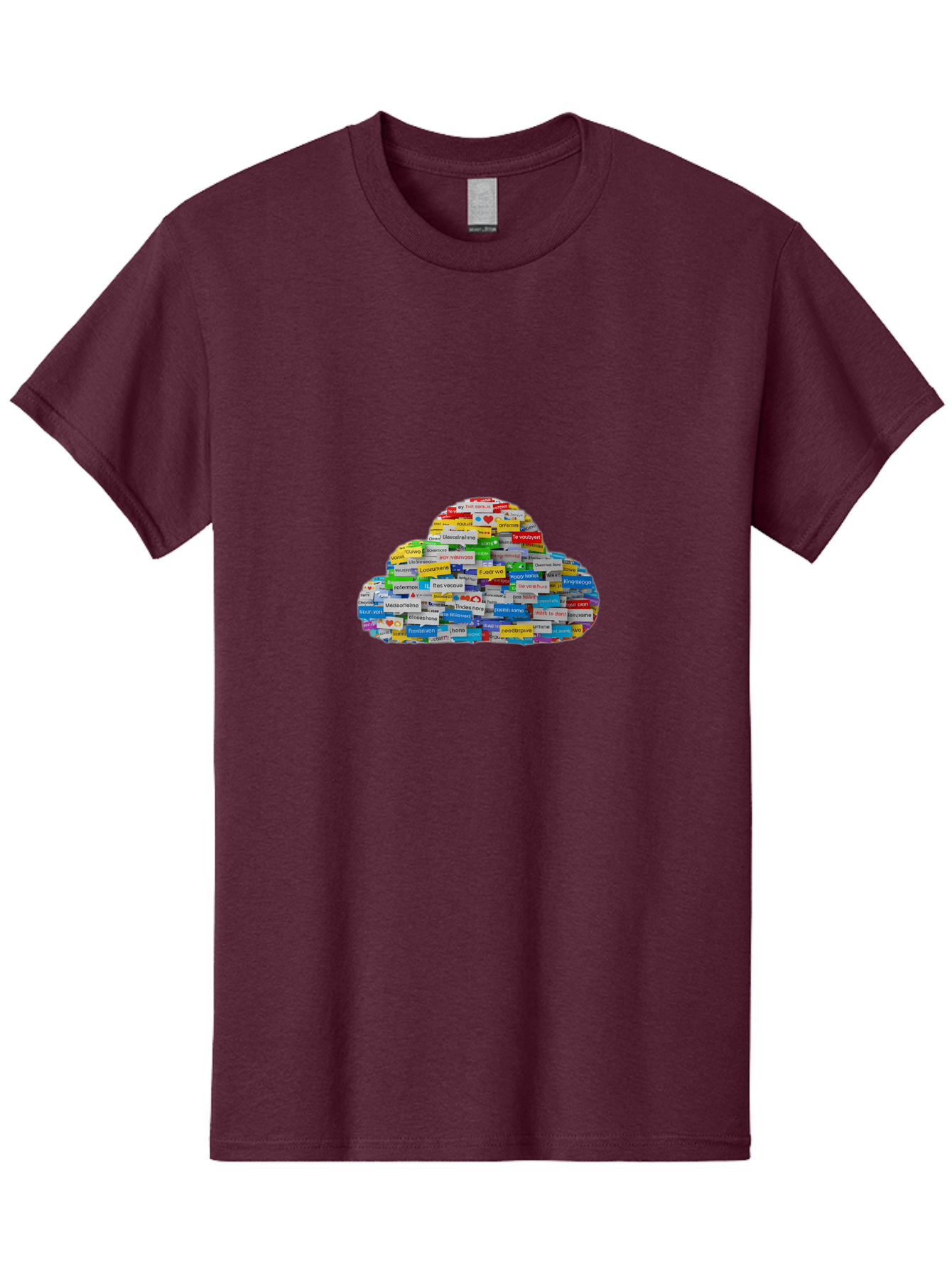 Cloud-Of-Brand-Logos Men'S Graphic Tee, 100% Cotton, Comfortable Casual Summer Wear, Machine Washable, Vintage Camera, Old Camera, Antique Camera, Black Camera, Classic Photography, Photography Equipment, Nostalgic Device, Film Camera, Bam052