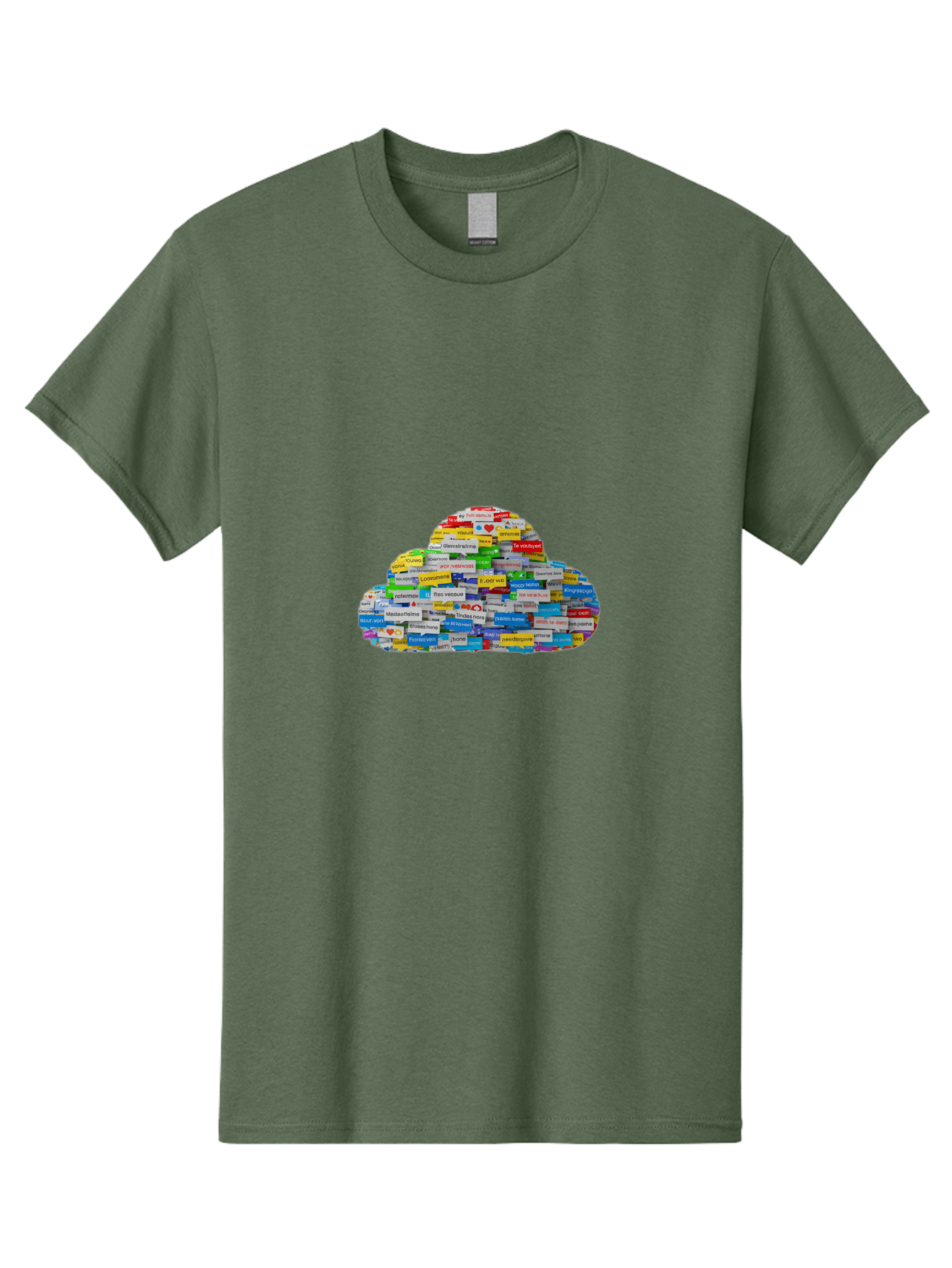 Cloud-Of-Brand-Logos Men'S Graphic Tee, 100% Cotton, Comfortable Casual Summer Wear, Machine Washable, Vintage Camera, Old Camera, Antique Camera, Black Camera, Classic Photography, Photography Equipment, Nostalgic Device, Film Camera, Bam052