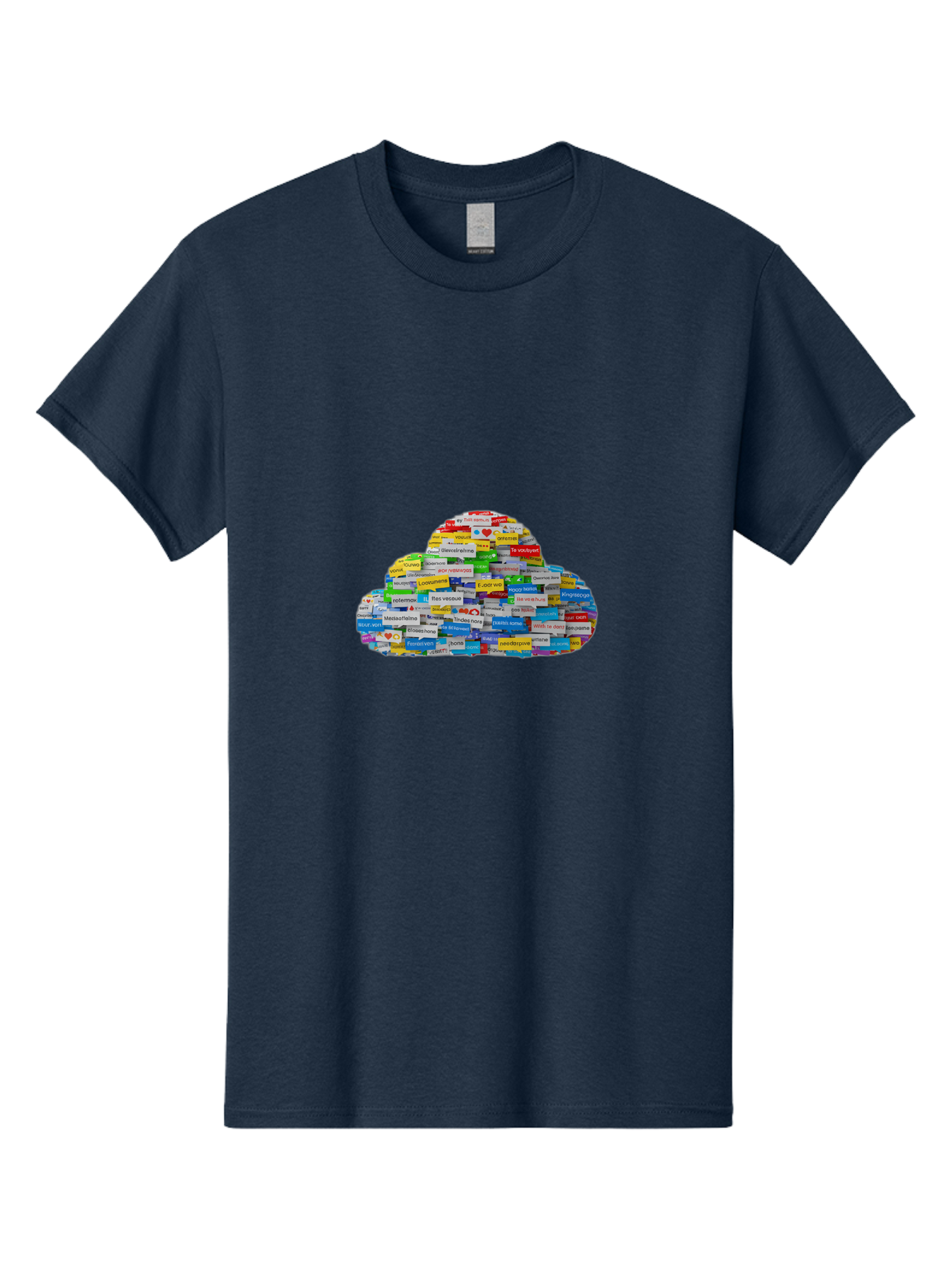 Cloud-Of-Brand-Logos Men'S Graphic Tee, 100% Cotton, Comfortable Casual Summer Wear, Machine Washable, Vintage Camera, Old Camera, Antique Camera, Black Camera, Classic Photography, Photography Equipment, Nostalgic Device, Film Camera, Bam052