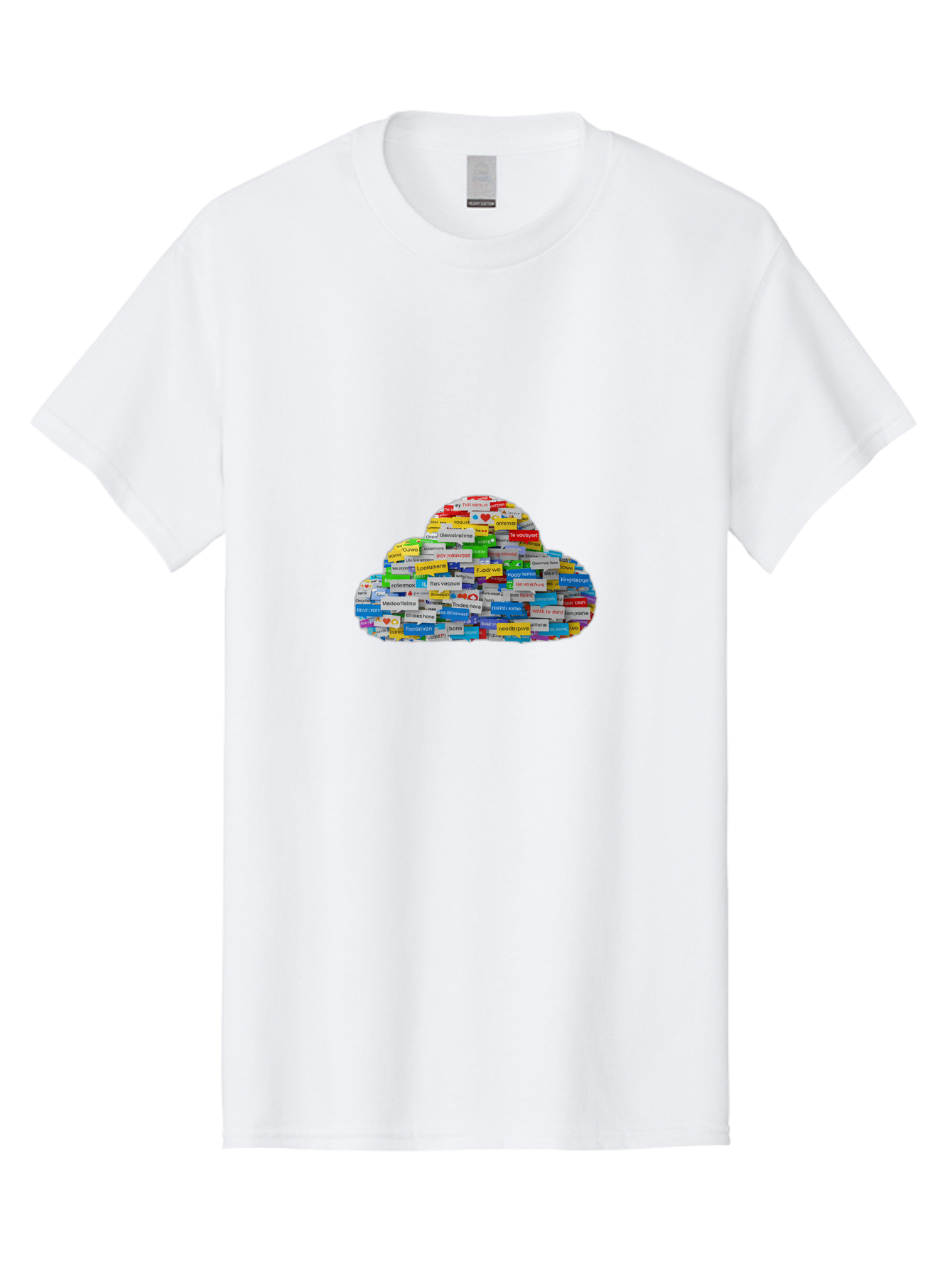 Cloud-Of-Brand-Logos Men'S Graphic Tee, 100% Cotton, Comfortable Casual Summer Wear, Machine Washable, Vintage Camera, Old Camera, Antique Camera, Black Camera, Classic Photography, Photography Equipment, Nostalgic Device, Film Camera, Bam052