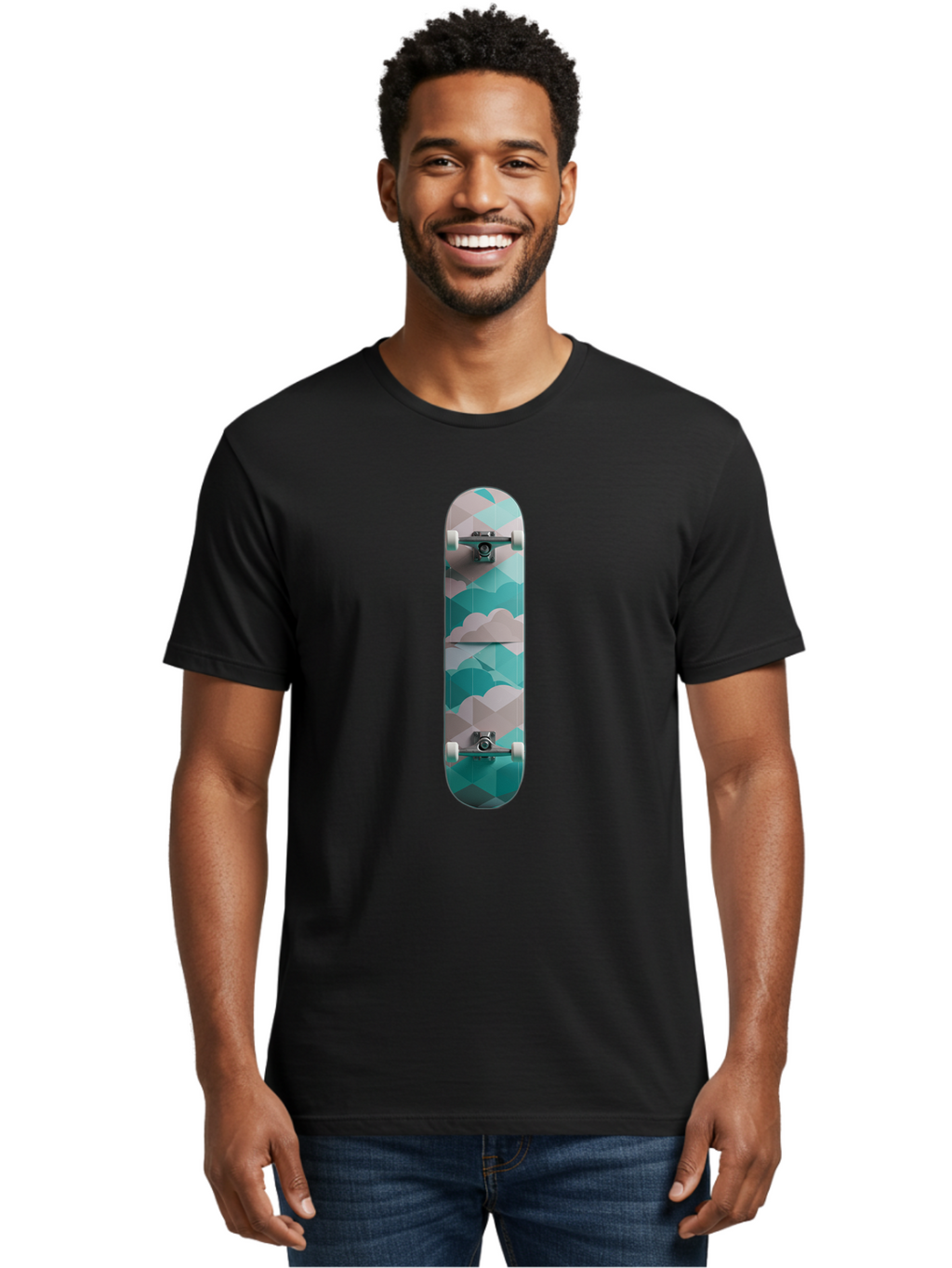 Cloud-Skateboard-1 Men'S Graphic Tee, 100% Cotton, Comfortable Casual Summer Wear, Machine Washable, Vintage Camera, Old Camera, Antique Camera, Black Camera, Classic Photography, Photography Equipment, Nostalgic Device, Film Camera, Bam054
