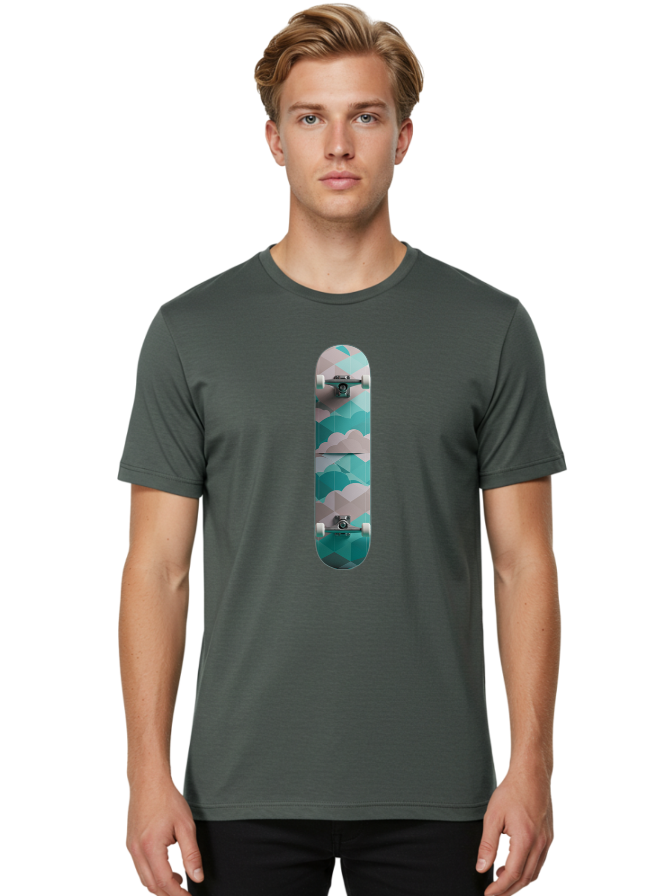 Cloud-Skateboard-1 Men'S Graphic Tee, 100% Cotton, Comfortable Casual Summer Wear, Machine Washable, Vintage Camera, Old Camera, Antique Camera, Black Camera, Classic Photography, Photography Equipment, Nostalgic Device, Film Camera, Bam054