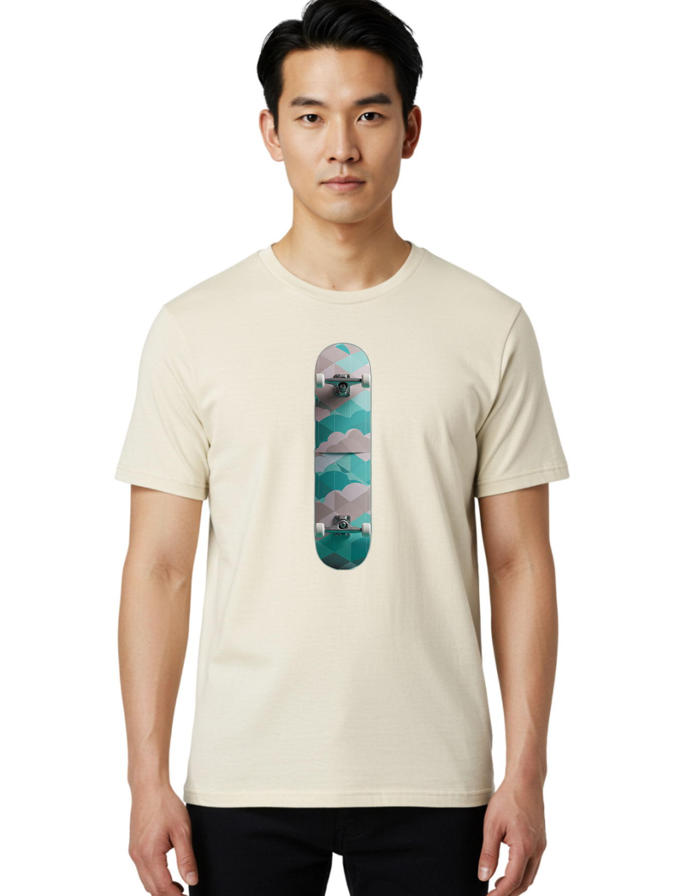 Cloud-Skateboard-1 Men'S Graphic Tee, 100% Cotton, Comfortable Casual Summer Wear, Machine Washable, Vintage Camera, Old Camera, Antique Camera, Black Camera, Classic Photography, Photography Equipment, Nostalgic Device, Film Camera, Bam054