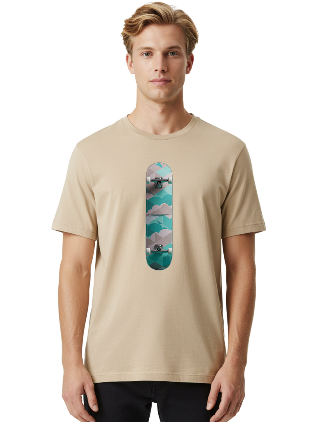 Cloud-Skateboard-1 Men'S Graphic Tee, 100% Cotton, Comfortable Casual Summer Wear, Machine Washable, Vintage Camera, Old Camera, Antique Camera, Black Camera, Classic Photography, Photography Equipment, Nostalgic Device, Film Camera, Bam054