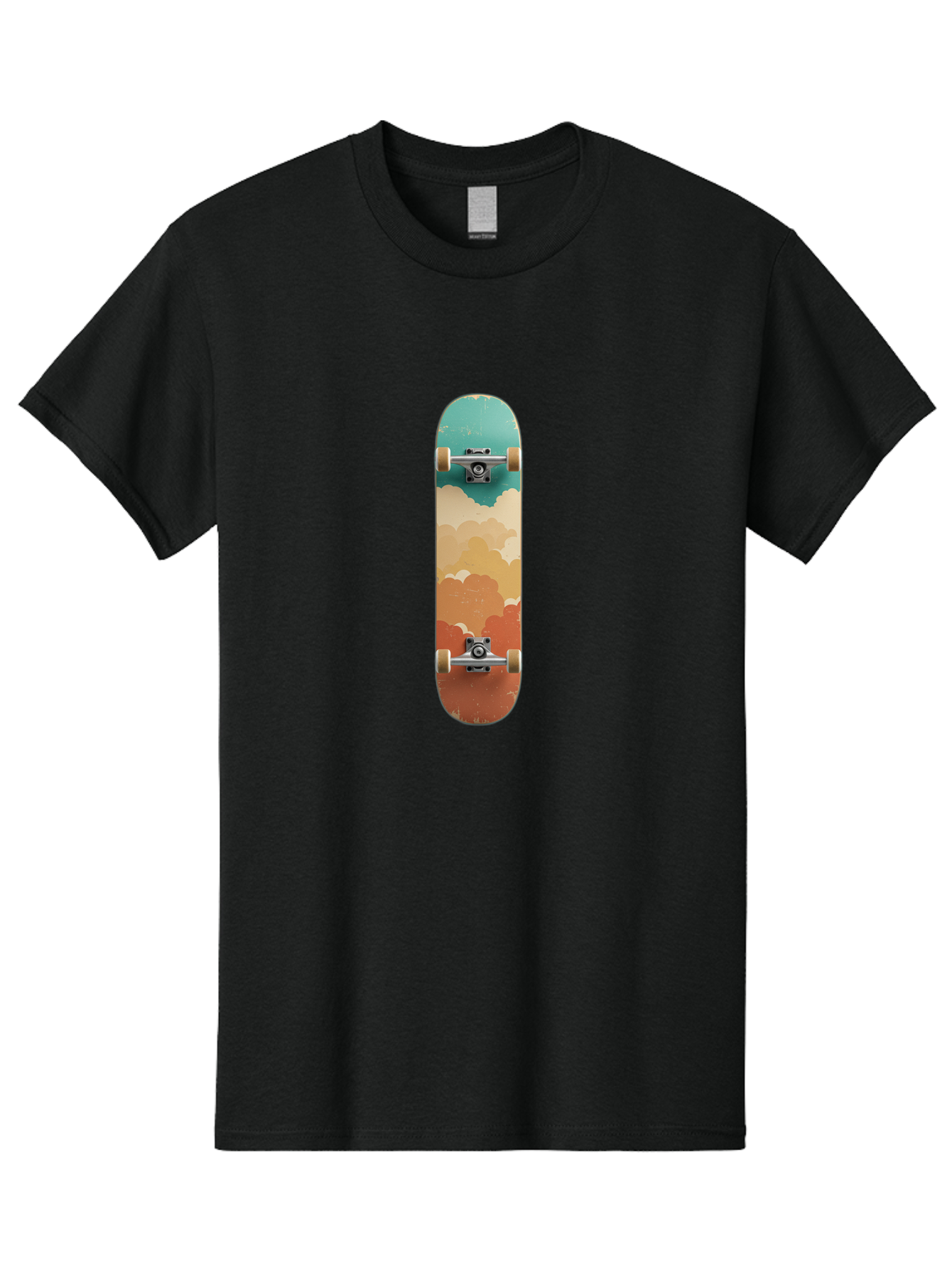 Cloud-Skateboard-2 Men'S Graphic Tee, 100% Cotton, Comfortable Casual Summer Wear, Machine Washable, Vintage Camera, Old Camera, Antique Camera, Black Camera, Classic Photography, Photography Equipment, Nostalgic Device, Film Camera, Bam055
