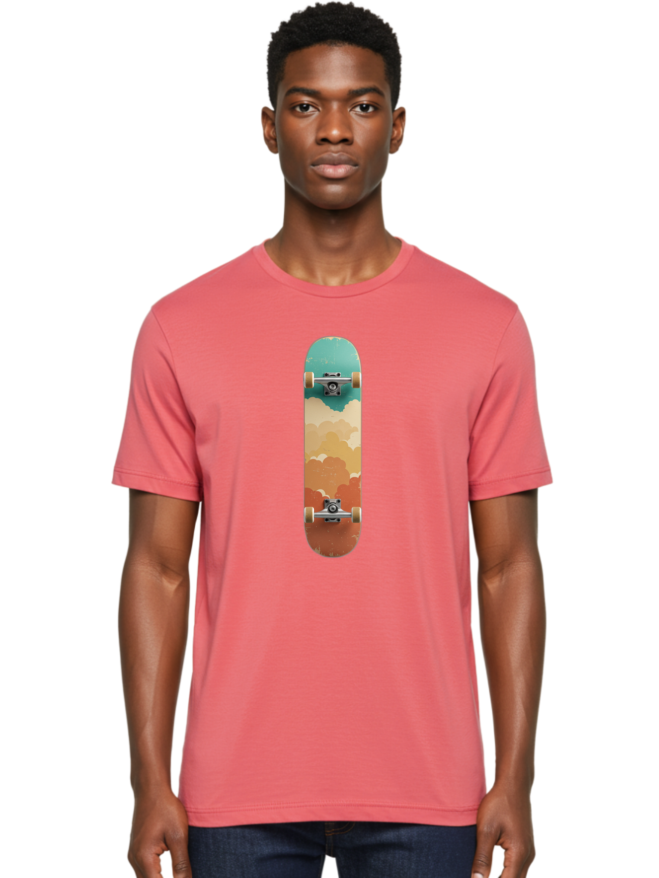 Cloud-Skateboard-2 Men'S Graphic Tee, 100% Cotton, Comfortable Casual Summer Wear, Machine Washable, Vintage Camera, Old Camera, Antique Camera, Black Camera, Classic Photography, Photography Equipment, Nostalgic Device, Film Camera, Bam055