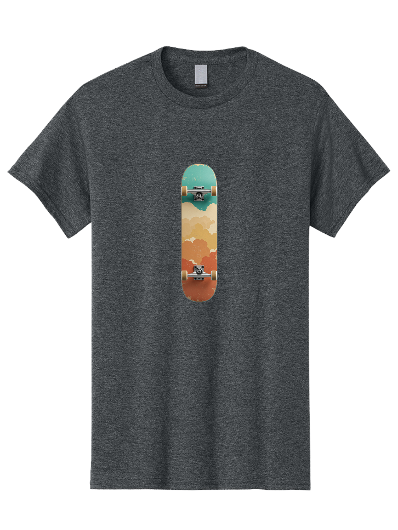 Cloud-Skateboard-2 Men'S Graphic Tee, 100% Cotton, Comfortable Casual Summer Wear, Machine Washable, Vintage Camera, Old Camera, Antique Camera, Black Camera, Classic Photography, Photography Equipment, Nostalgic Device, Film Camera, Bam055