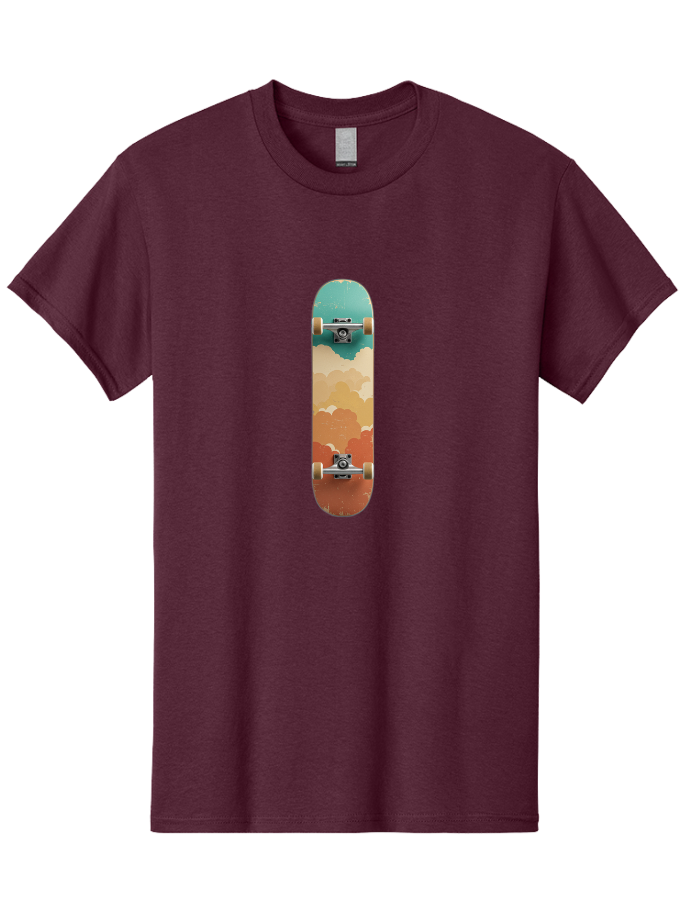 Cloud-Skateboard-2 Men'S Graphic Tee, 100% Cotton, Comfortable Casual Summer Wear, Machine Washable, Vintage Camera, Old Camera, Antique Camera, Black Camera, Classic Photography, Photography Equipment, Nostalgic Device, Film Camera, Bam055