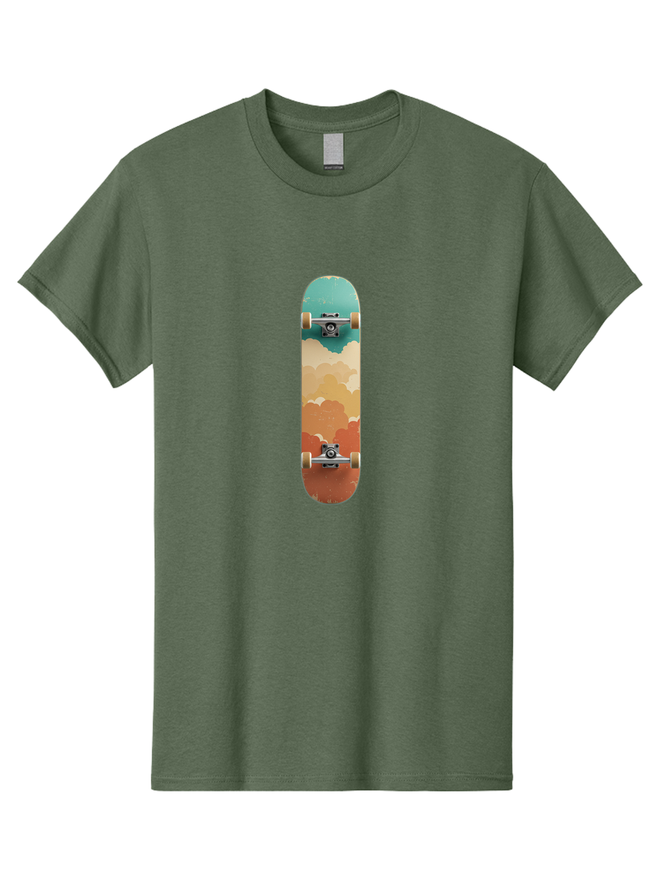 Cloud-Skateboard-2 Men'S Graphic Tee, 100% Cotton, Comfortable Casual Summer Wear, Machine Washable, Vintage Camera, Old Camera, Antique Camera, Black Camera, Classic Photography, Photography Equipment, Nostalgic Device, Film Camera, Bam055