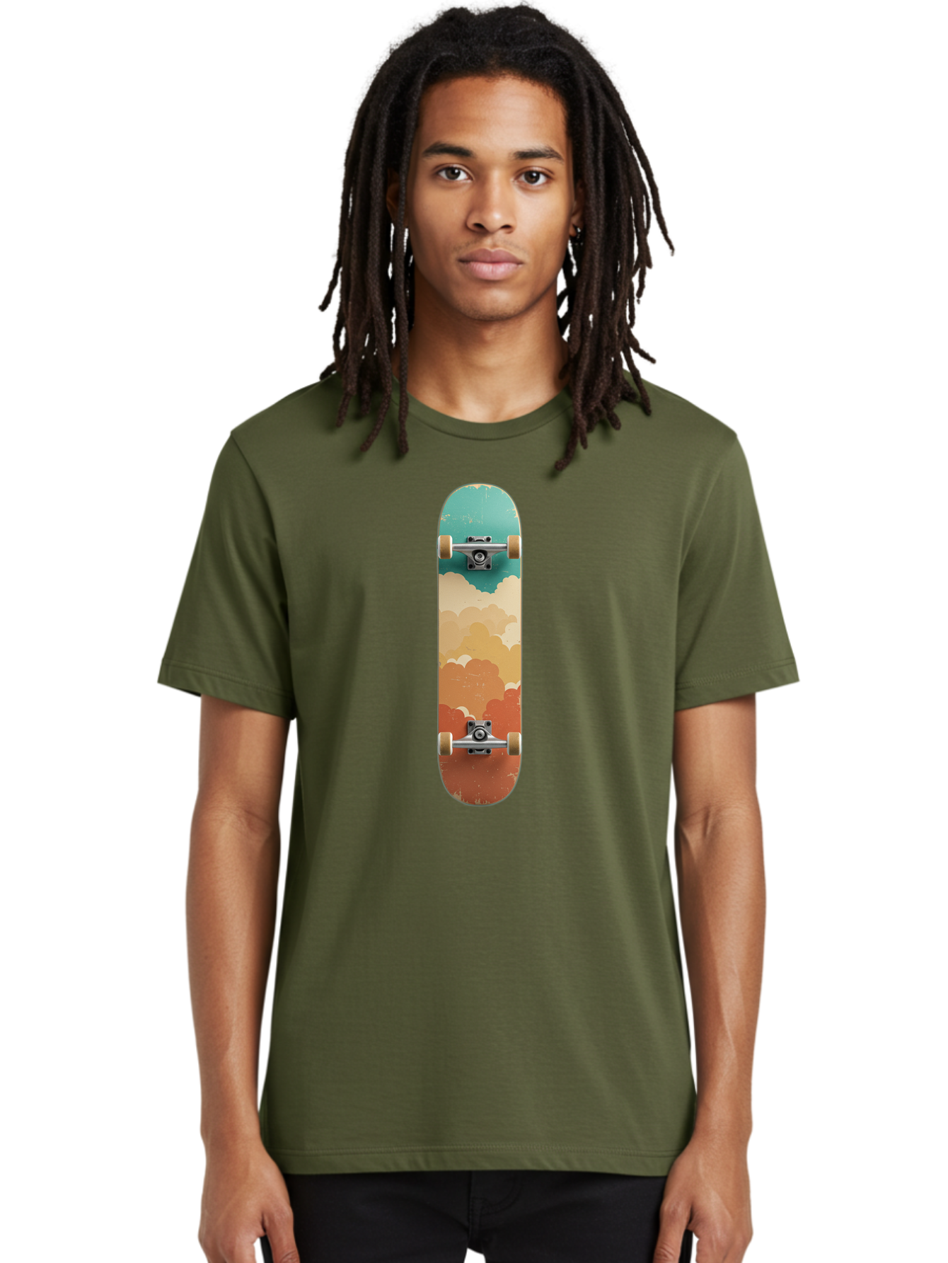 Cloud-Skateboard-2 Men'S Graphic Tee, 100% Cotton, Comfortable Casual Summer Wear, Machine Washable, Vintage Camera, Old Camera, Antique Camera, Black Camera, Classic Photography, Photography Equipment, Nostalgic Device, Film Camera, Bam055