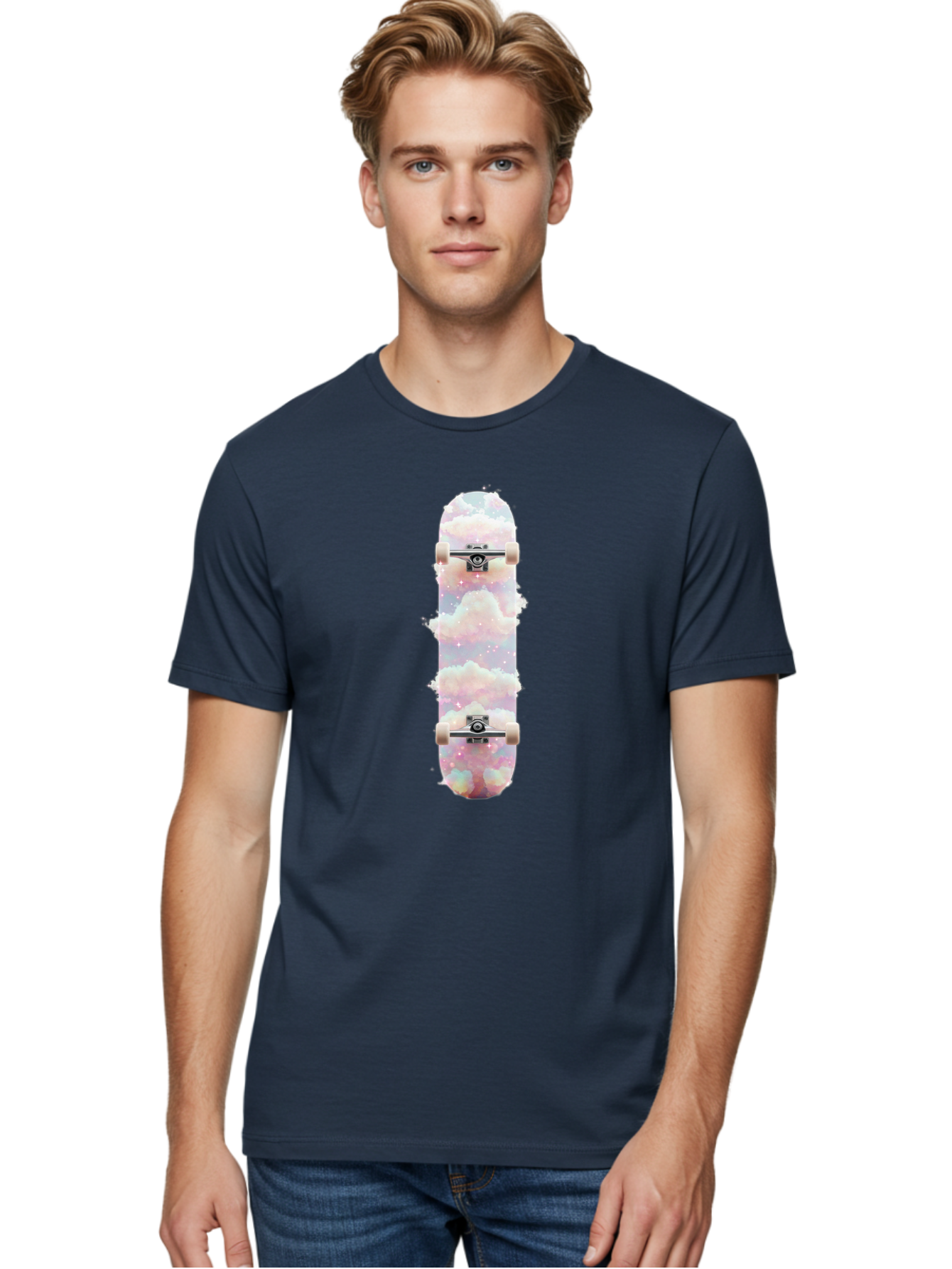 Cloud-Skateboard-3 Men'S Graphic Tee, 100% Cotton, Comfortable Casual Summer Wear, Machine Washable, Vintage Camera, Old Camera, Antique Camera, Black Camera, Classic Photography, Photography Equipment, Nostalgic Device, Film Camera, Bam056