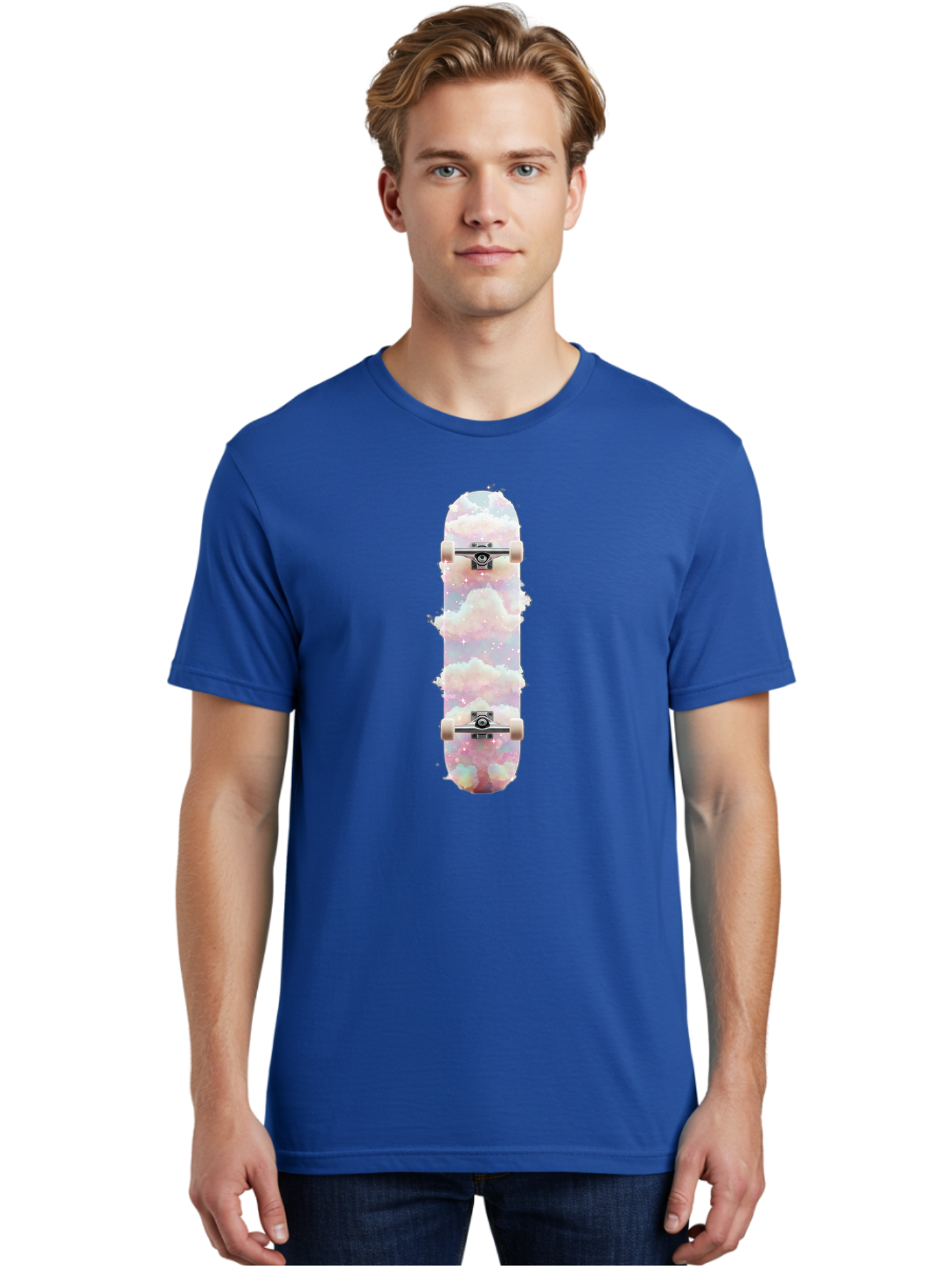 Cloud-Skateboard-3 Men'S Graphic Tee, 100% Cotton, Comfortable Casual Summer Wear, Machine Washable, Vintage Camera, Old Camera, Antique Camera, Black Camera, Classic Photography, Photography Equipment, Nostalgic Device, Film Camera, Bam056