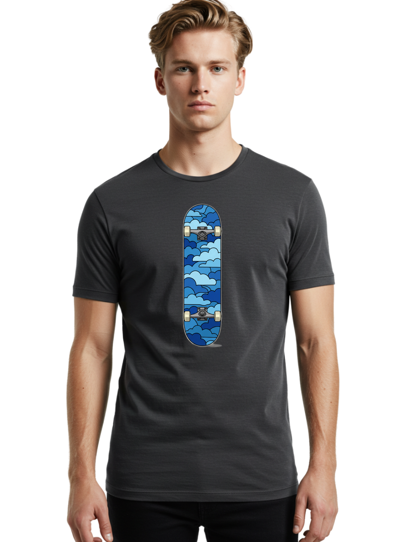 Cloud-Skateboard Men'S Graphic Tee, 100% Cotton, Comfortable Casual Summer Wear, Machine Washable, Vintage Camera, Old Camera, Antique Camera, Black Camera, Classic Photography, Photography Equipment, Nostalgic Device, Film Camera, Camera Art Bam057
