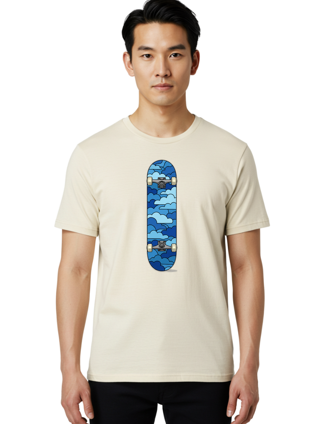 Cloud-Skateboard Men'S Graphic Tee, 100% Cotton, Comfortable Casual Summer Wear, Machine Washable, Vintage Camera, Old Camera, Antique Camera, Black Camera, Classic Photography, Photography Equipment, Nostalgic Device, Film Camera, Camera Art Bam057
